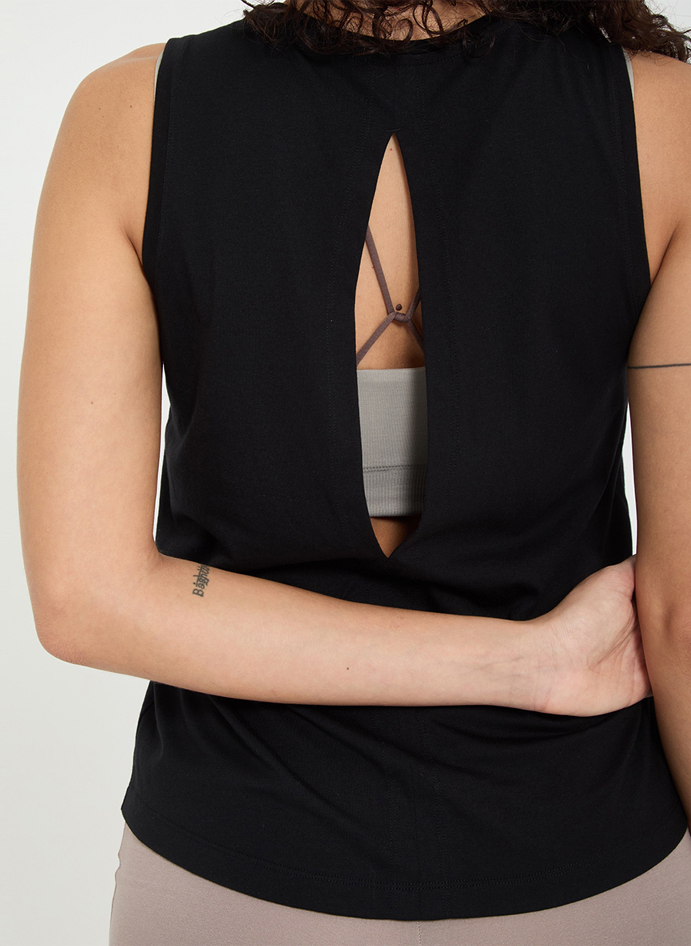 Effen singlet met ronde hals YOGA SEARCHER Zwart