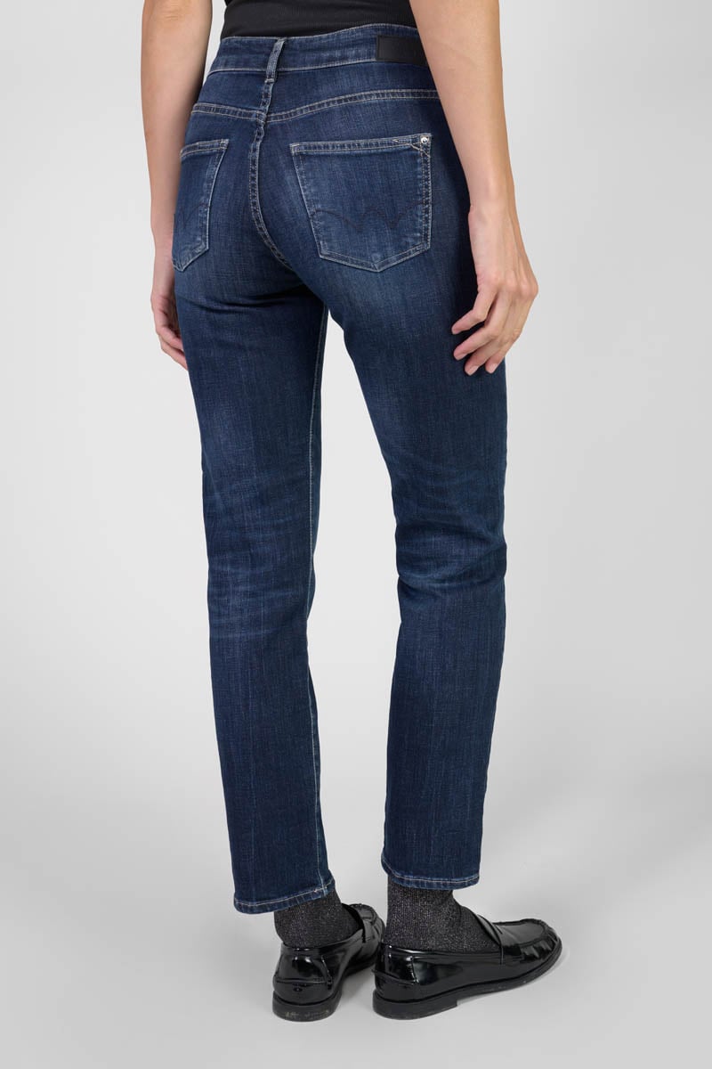 Straight mom jeans, 7/8 length LE TEMPS DES CERISES Blue