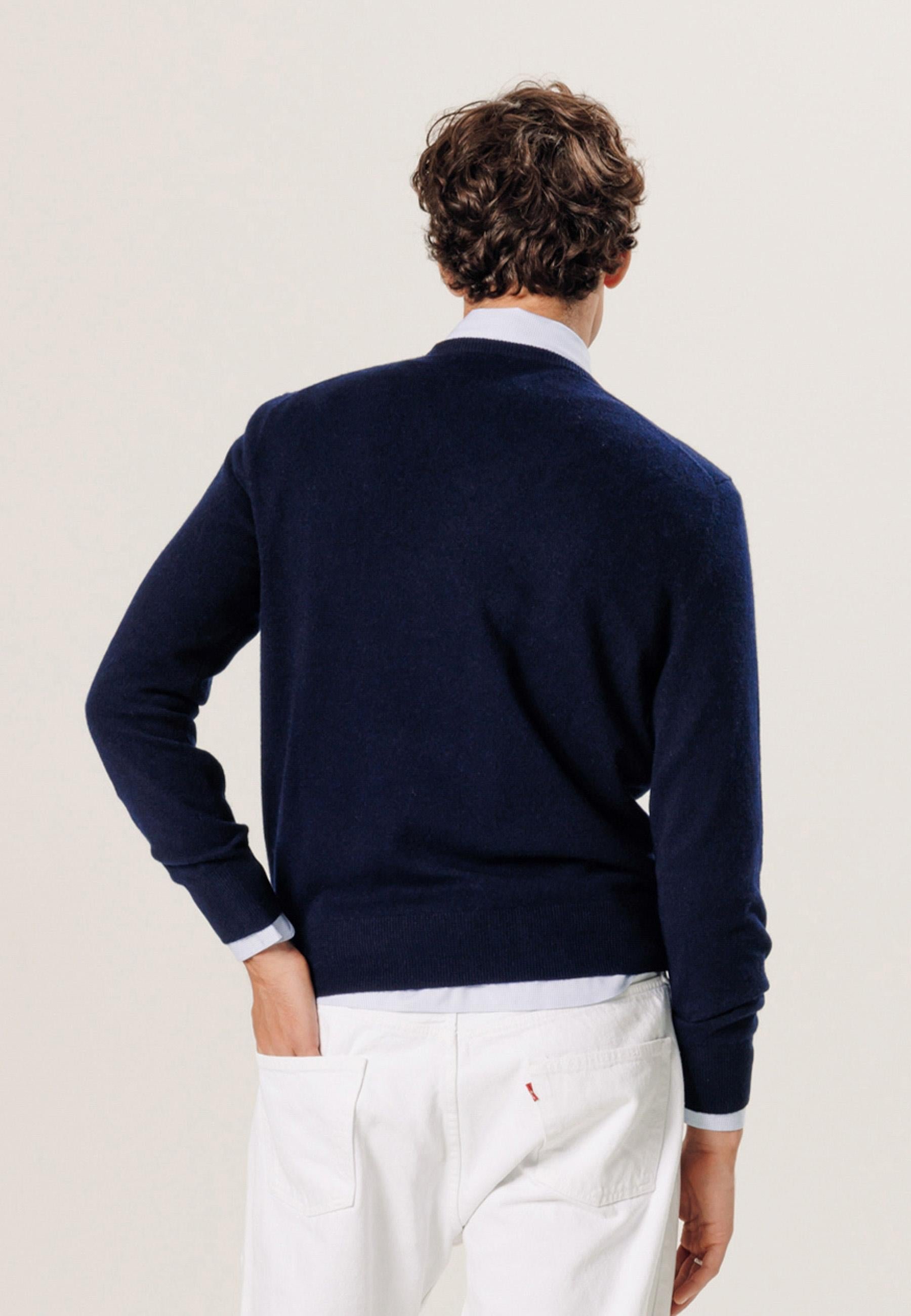 Pull col v en cachemire RODIER Bleu