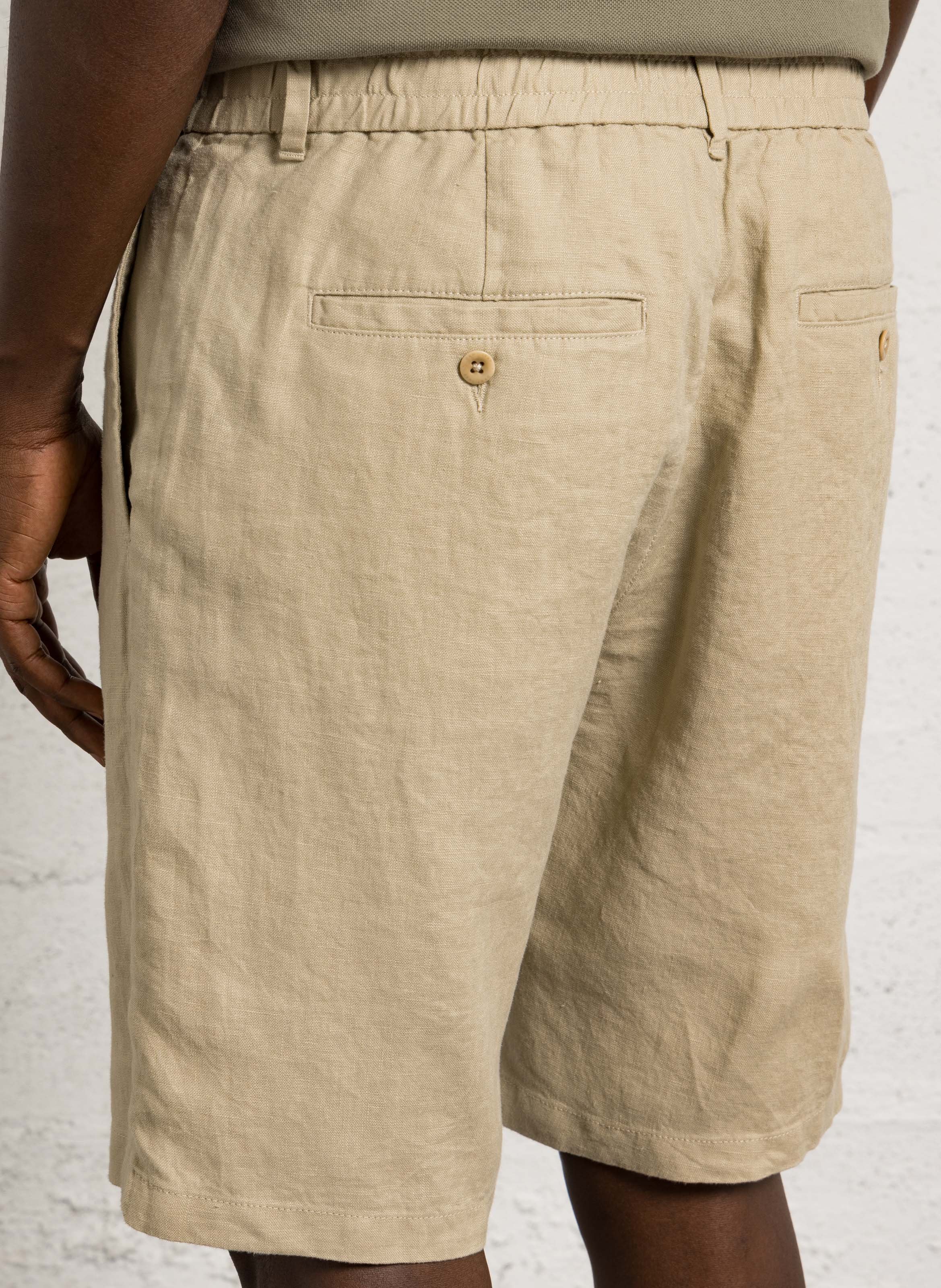 Solid linen straight shorts GANT Beige