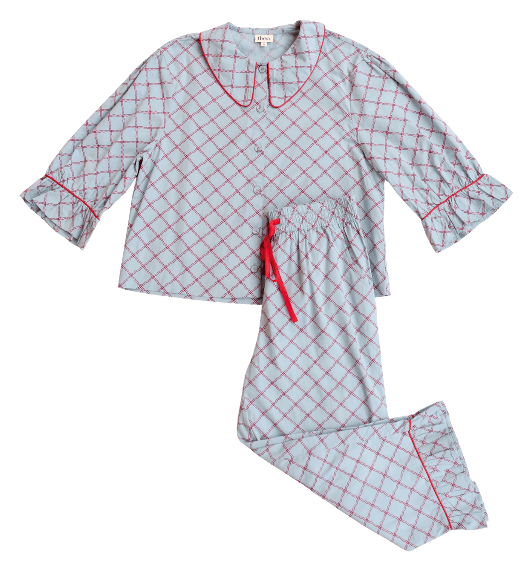 Pyjama-Set aus Baumwolle mit Print TBCO Blau