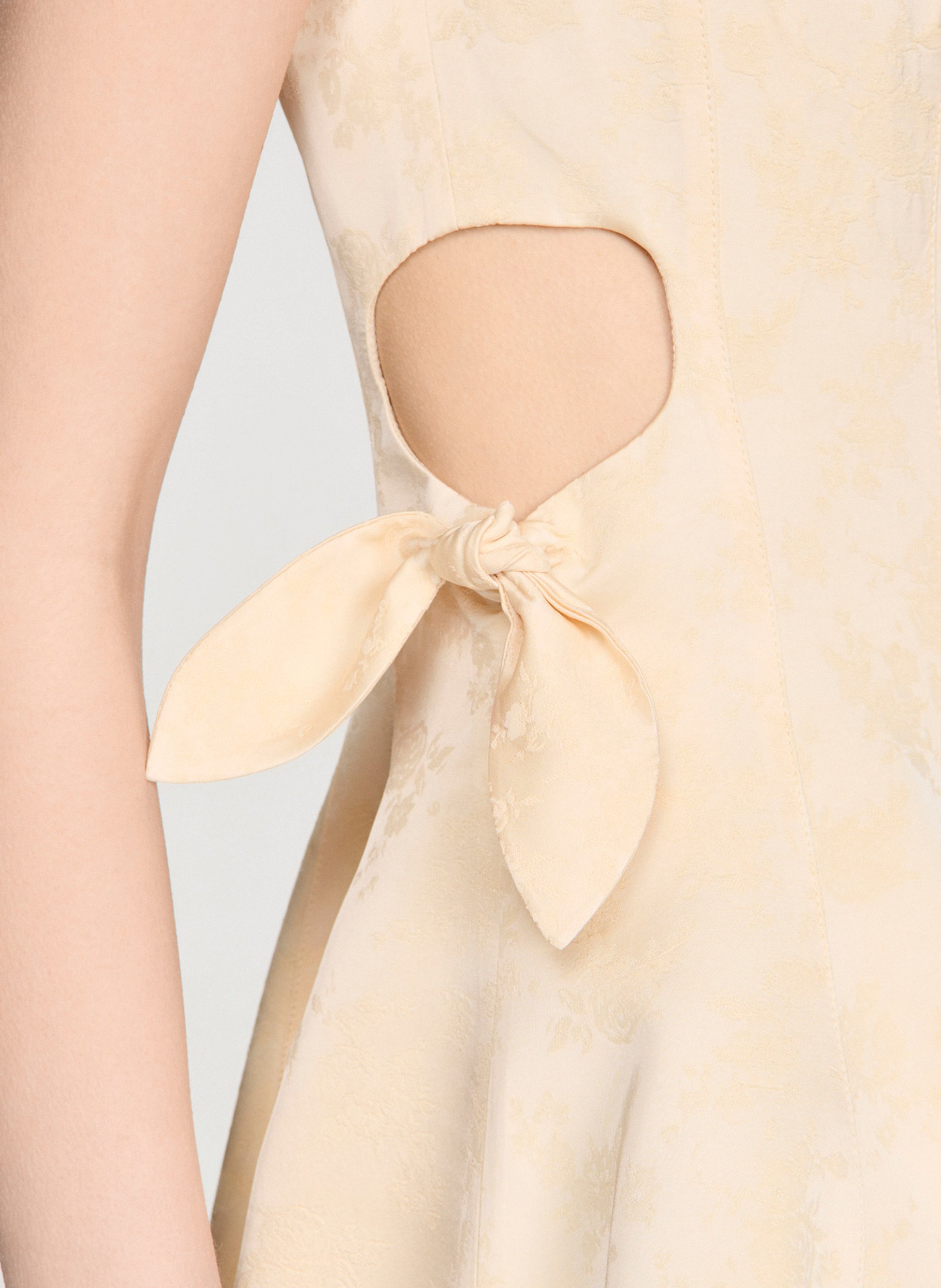 Robe courte col rond SANDRO Beige