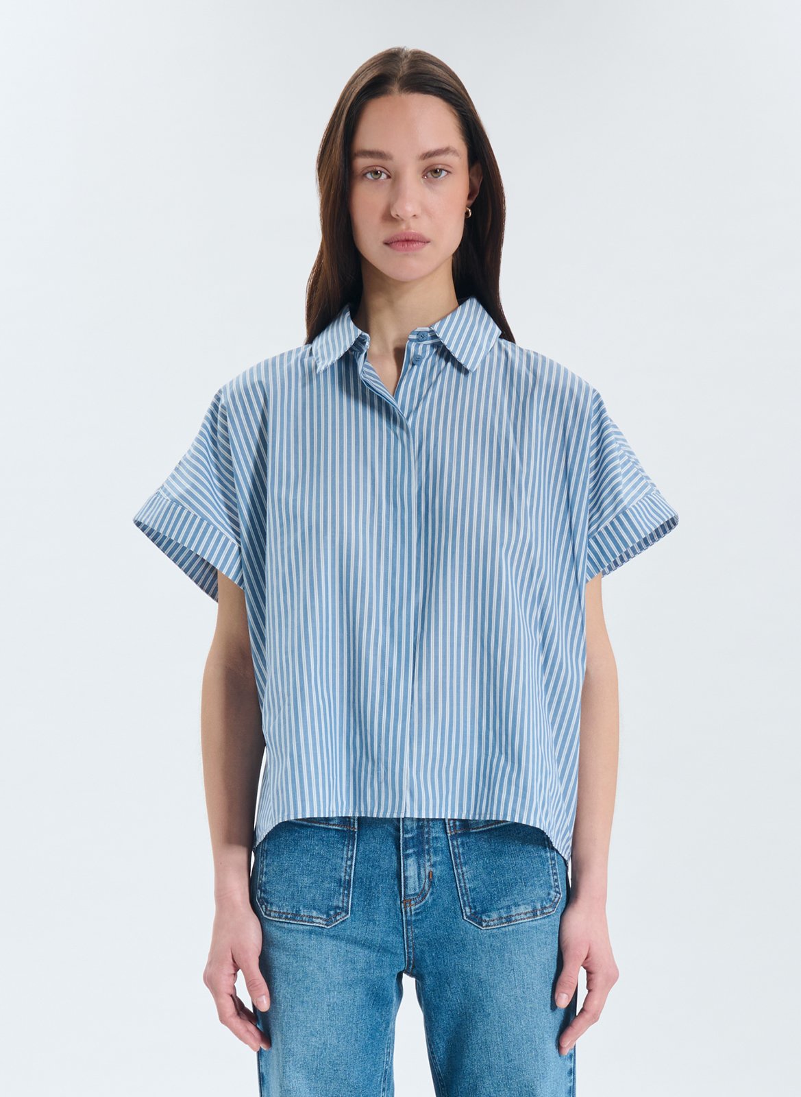 Oversize-Bluse aus Baumwolle ZAPA Blau