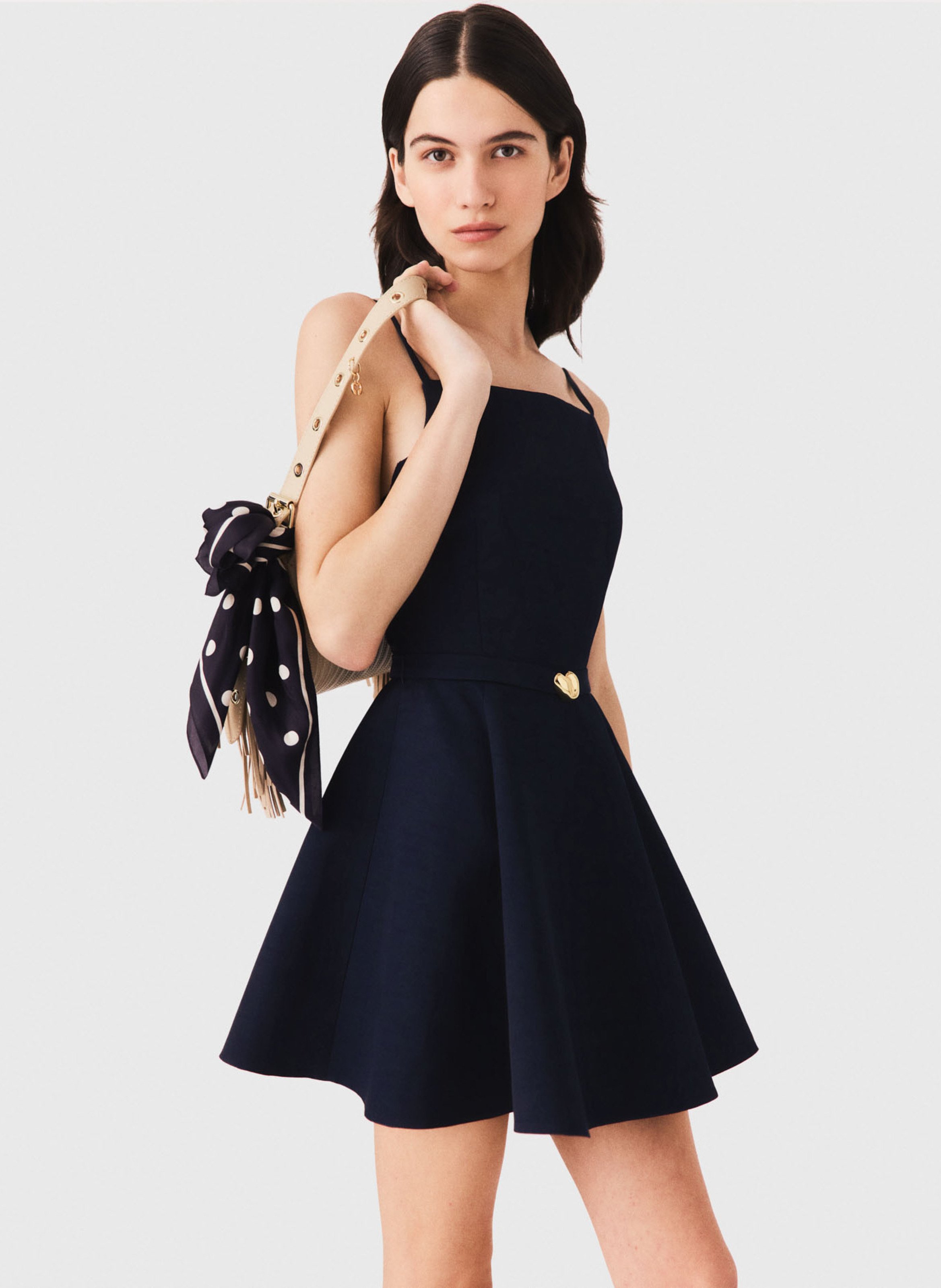 Robe courte col droit MAJE Bleu