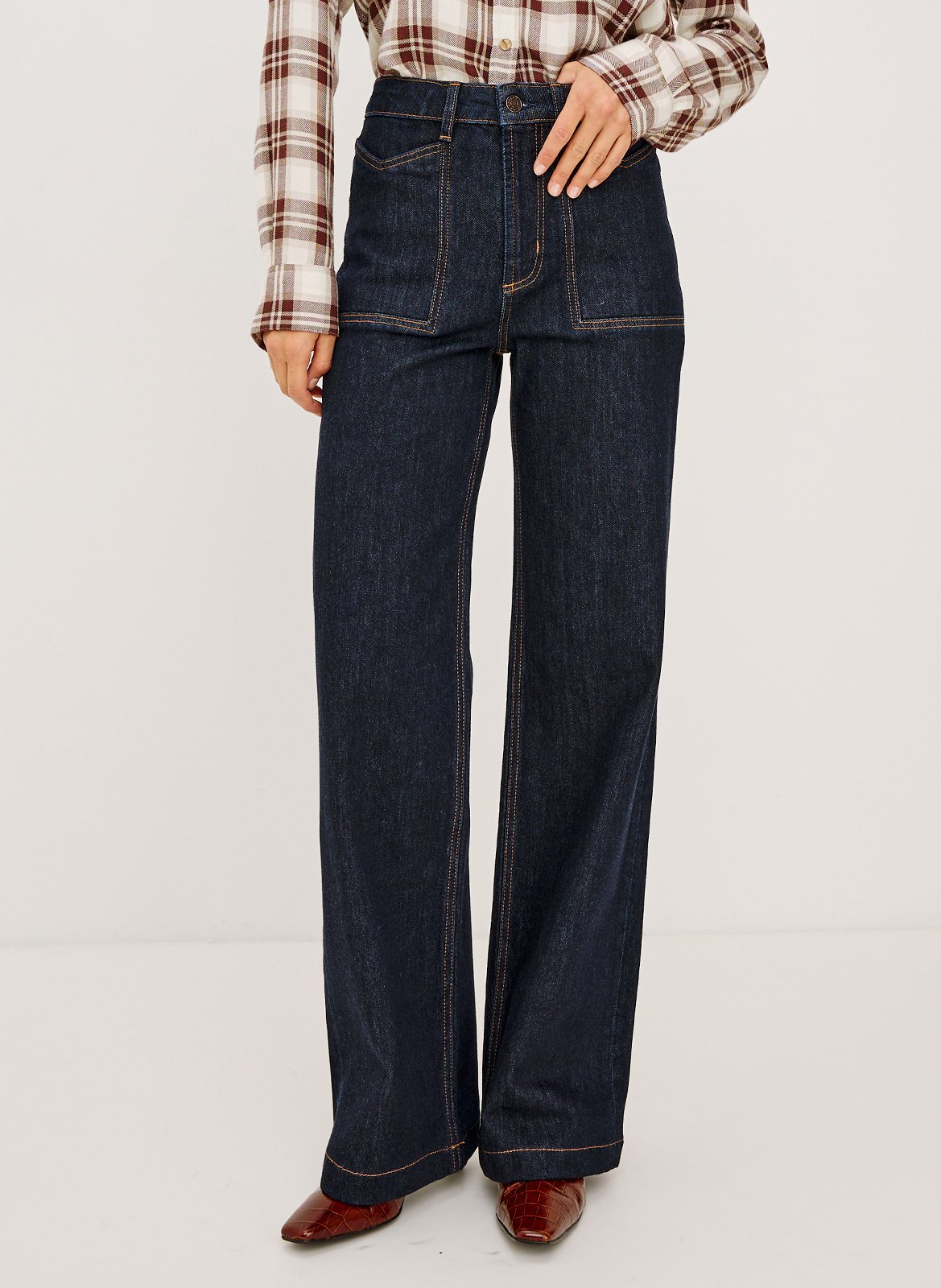 Cotton-blend flared jeans RAILS Blue