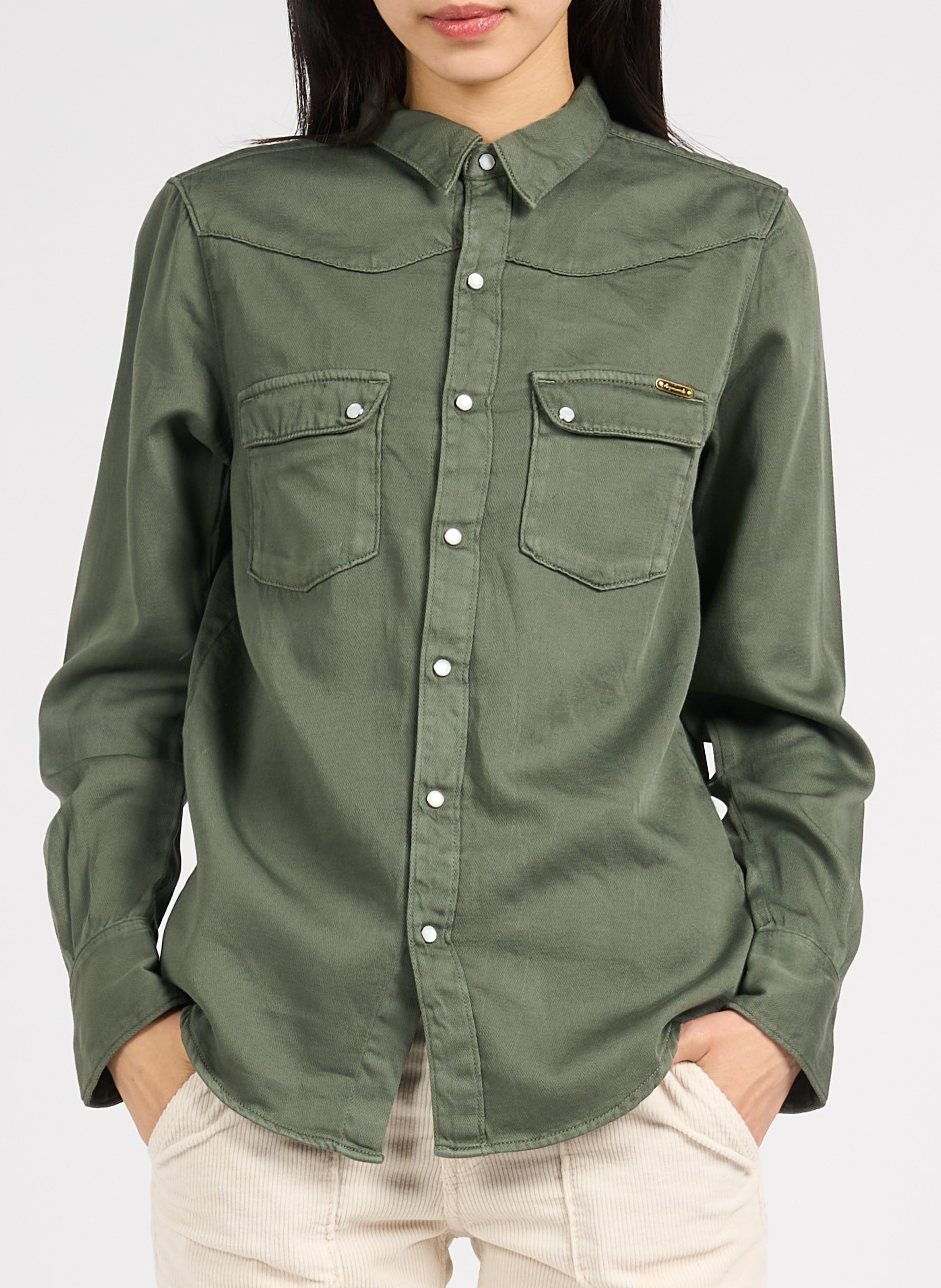Cotton shirt with classic collar ACQUAVERDE Green
