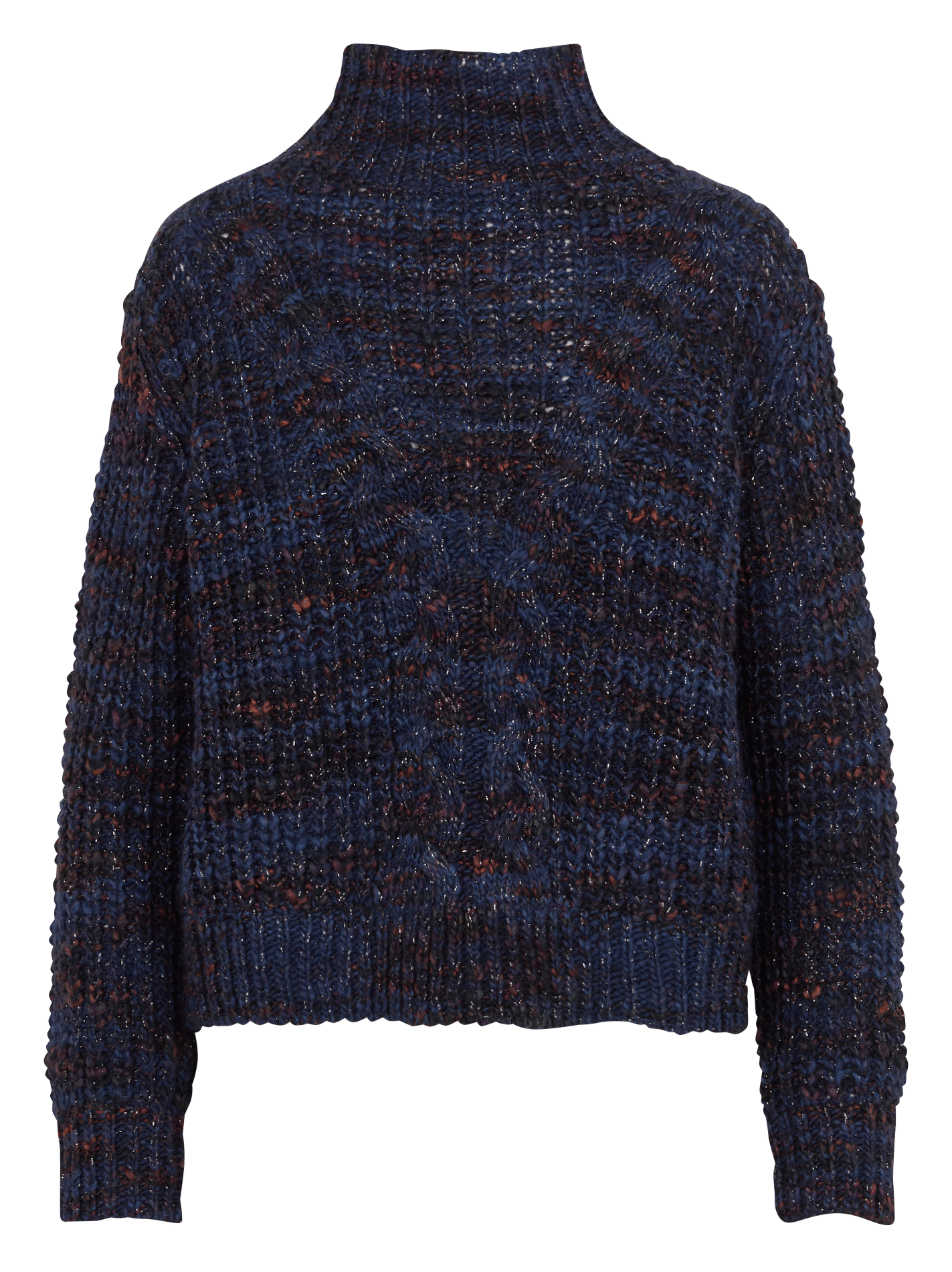 Straight high-neck knitted sweater LA FEE MARABOUTEE Blue