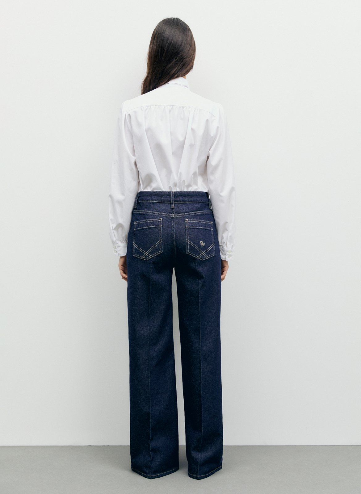 Wide-leg cotton-blend jeans GERARD DAREL Blue