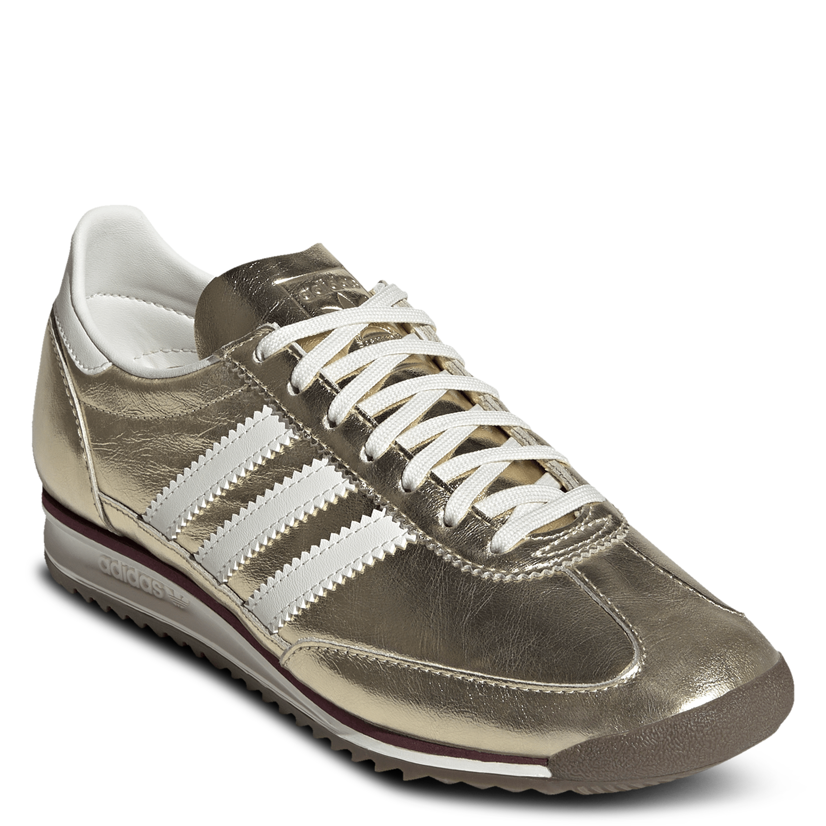 Contrasting leather-effect low-top sneakers ADIDAS Golden