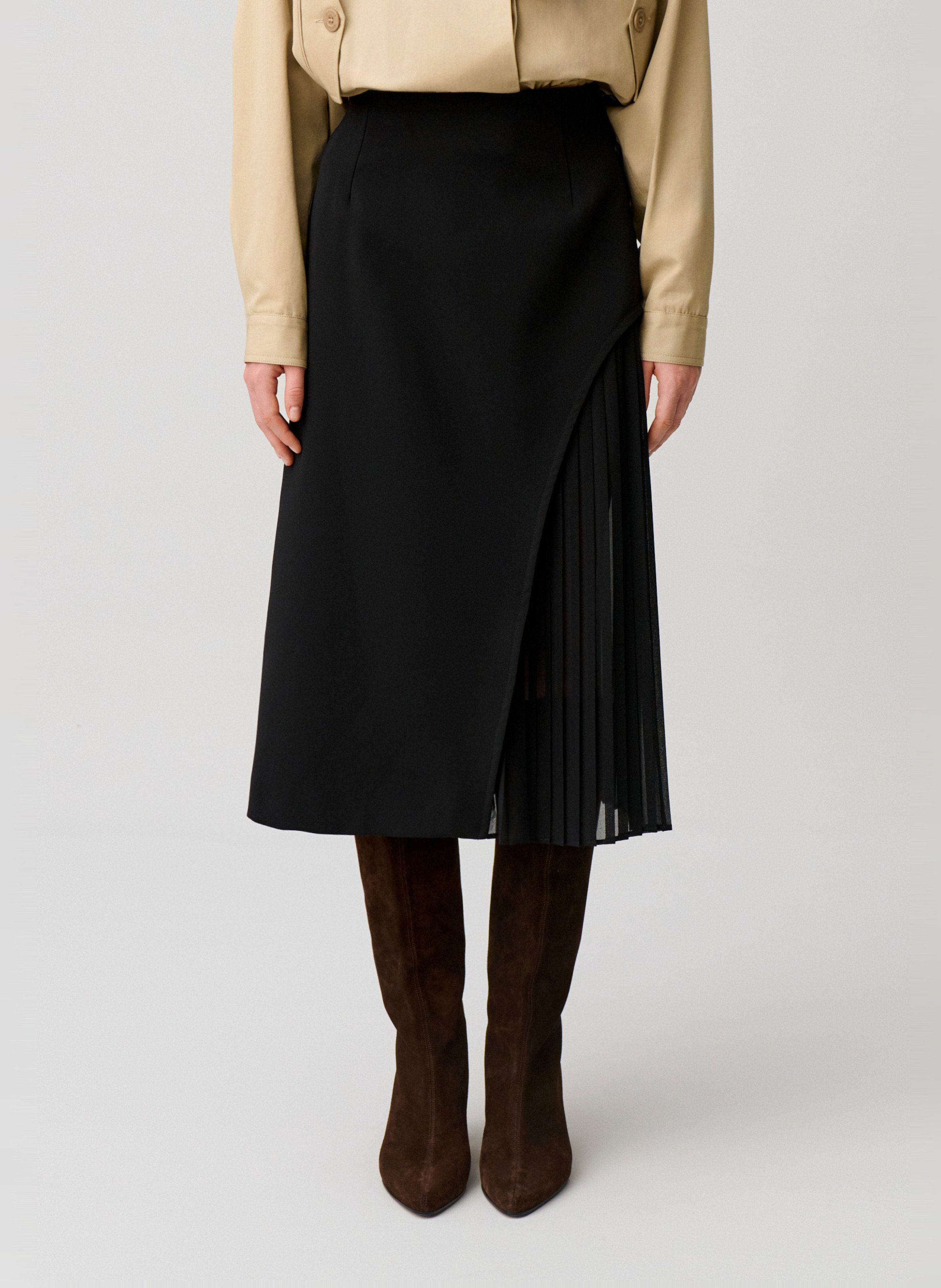 Jupe midi plissée CLAUDIE PIERLOT Noir