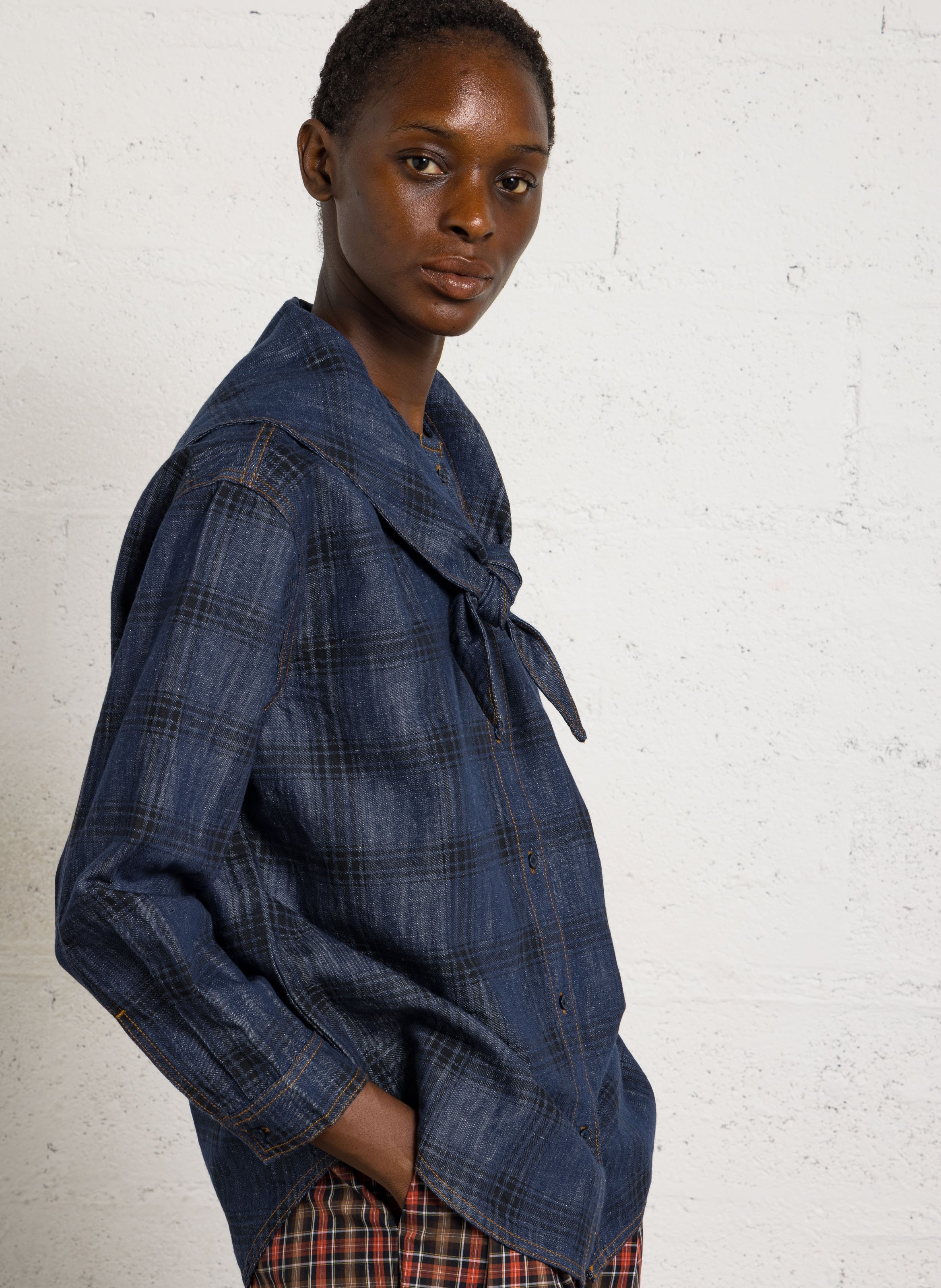 Chemise imprimée en coton THE TINY BIG SISTER Bleu