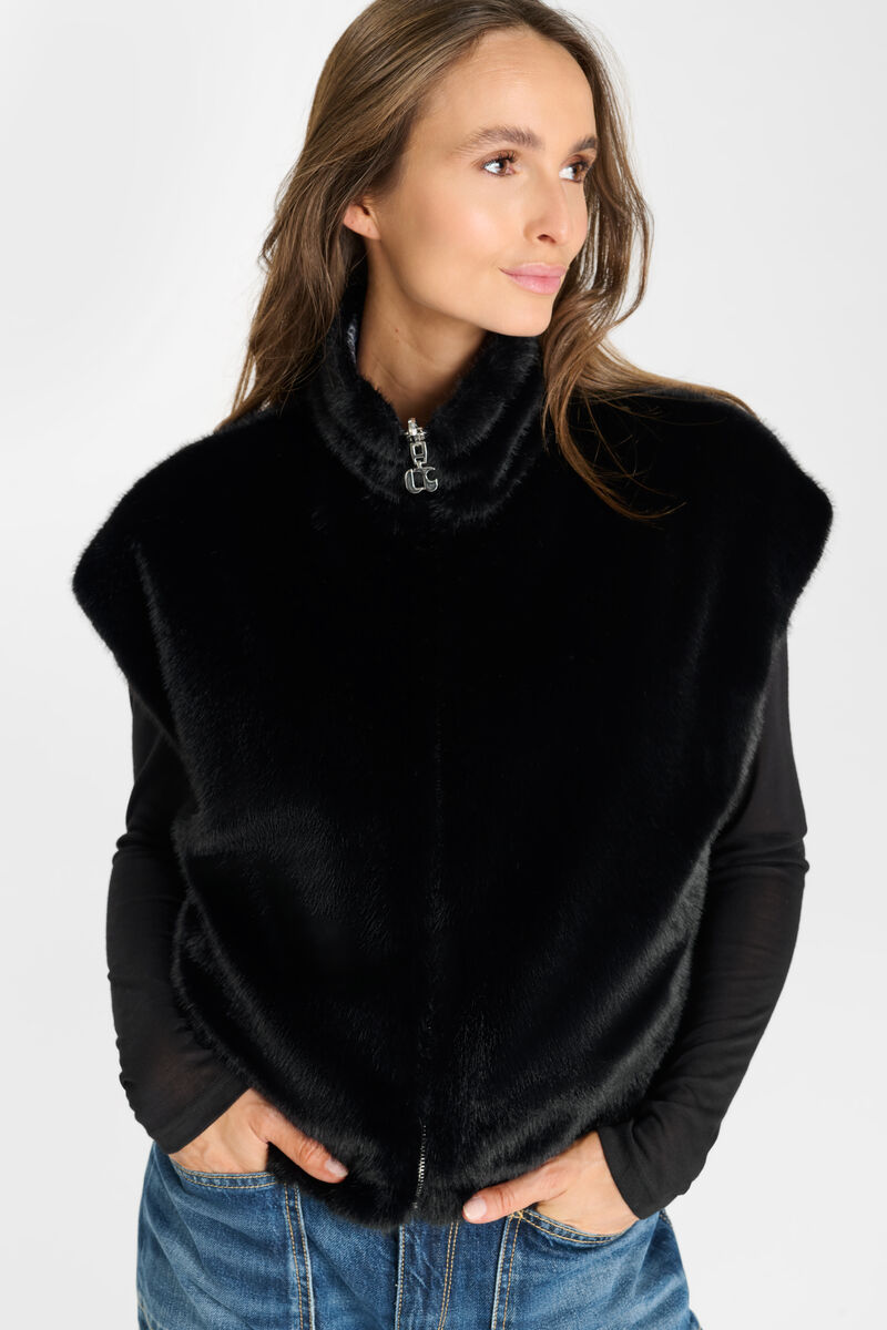 Sleeveless jacket LE TEMPS DES CERISES Black