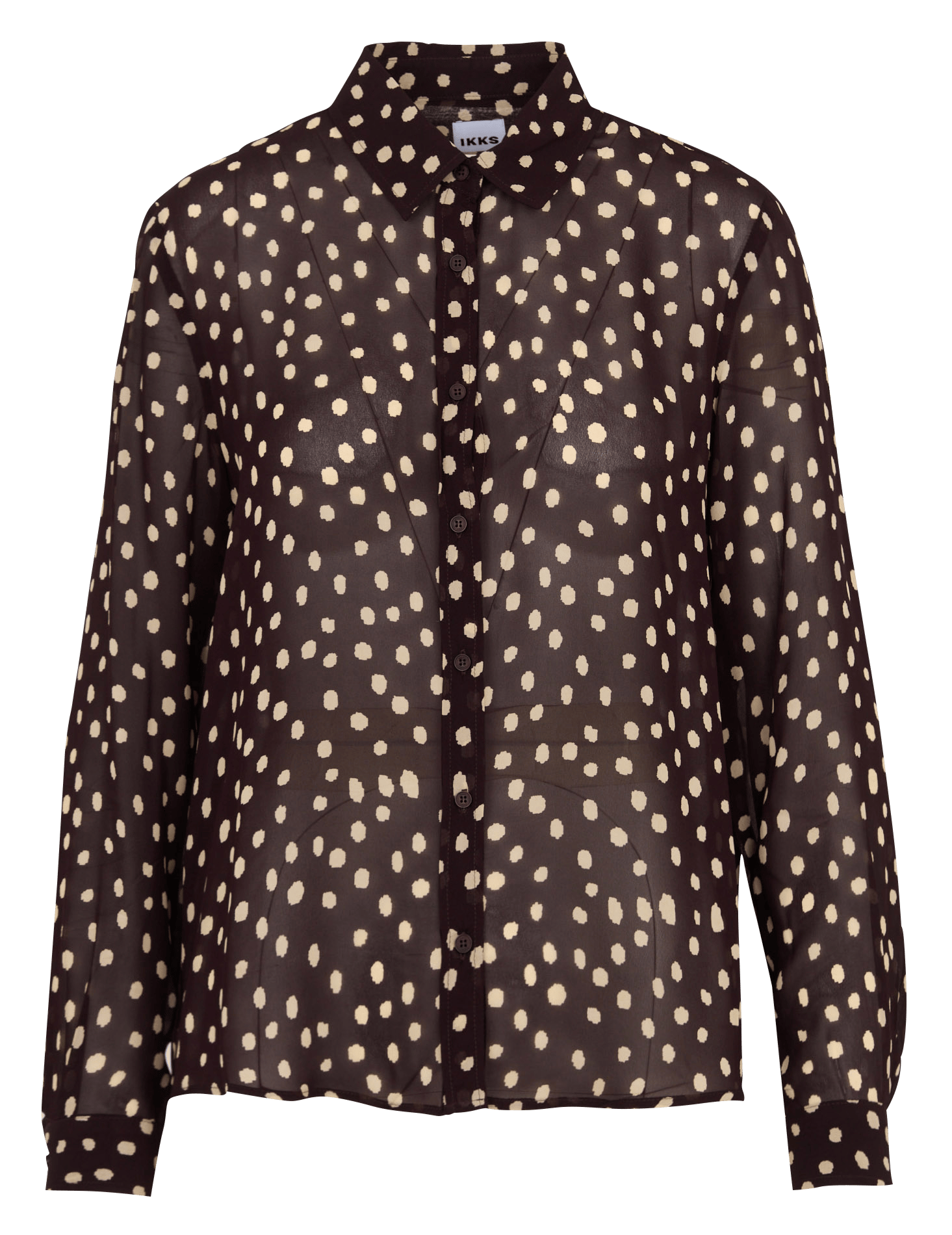 Straight polka dot shirt with classic collar IKKS Red