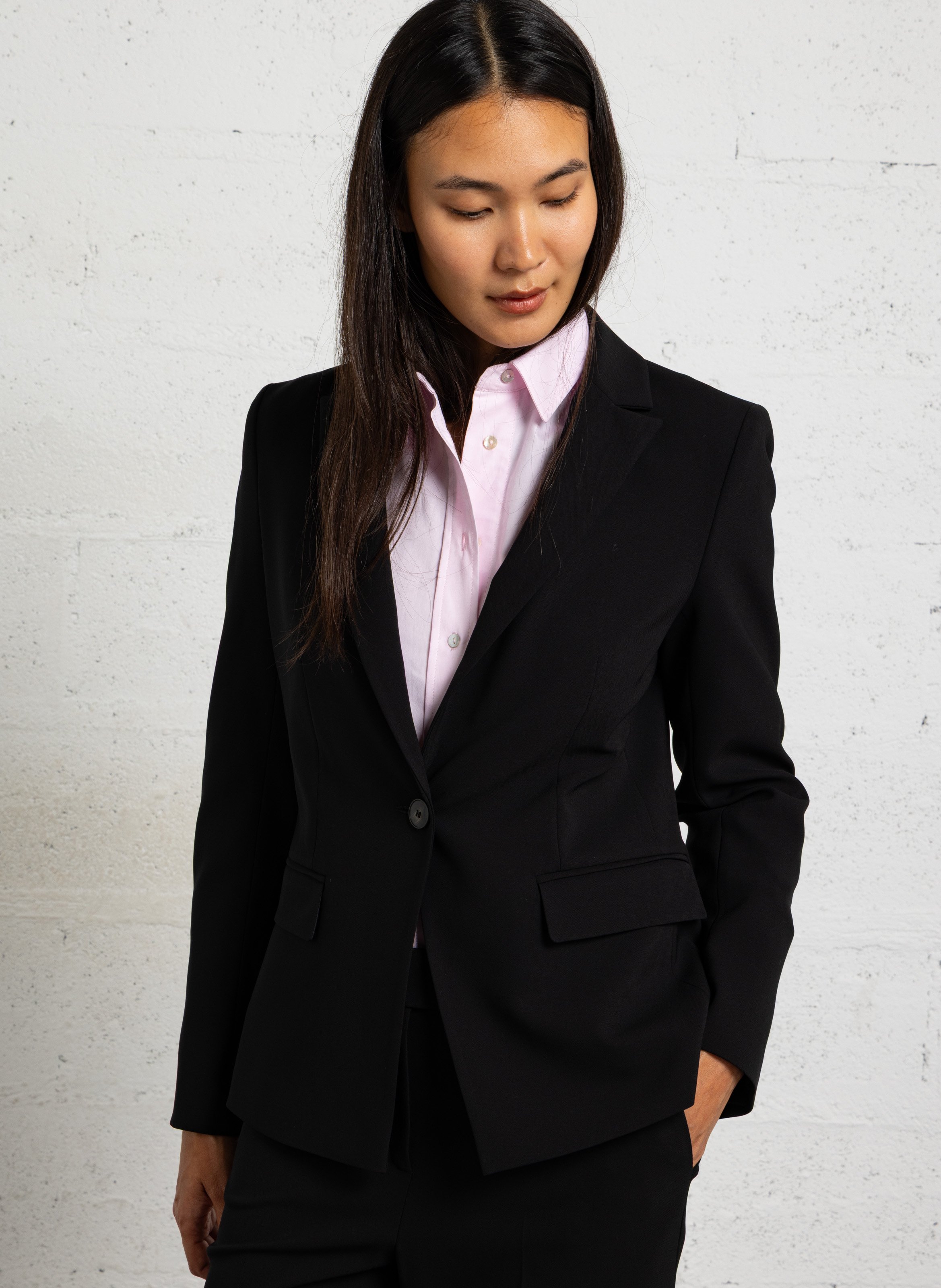 Klassieke rechte blazer met kraag MAISON 123 Zwart