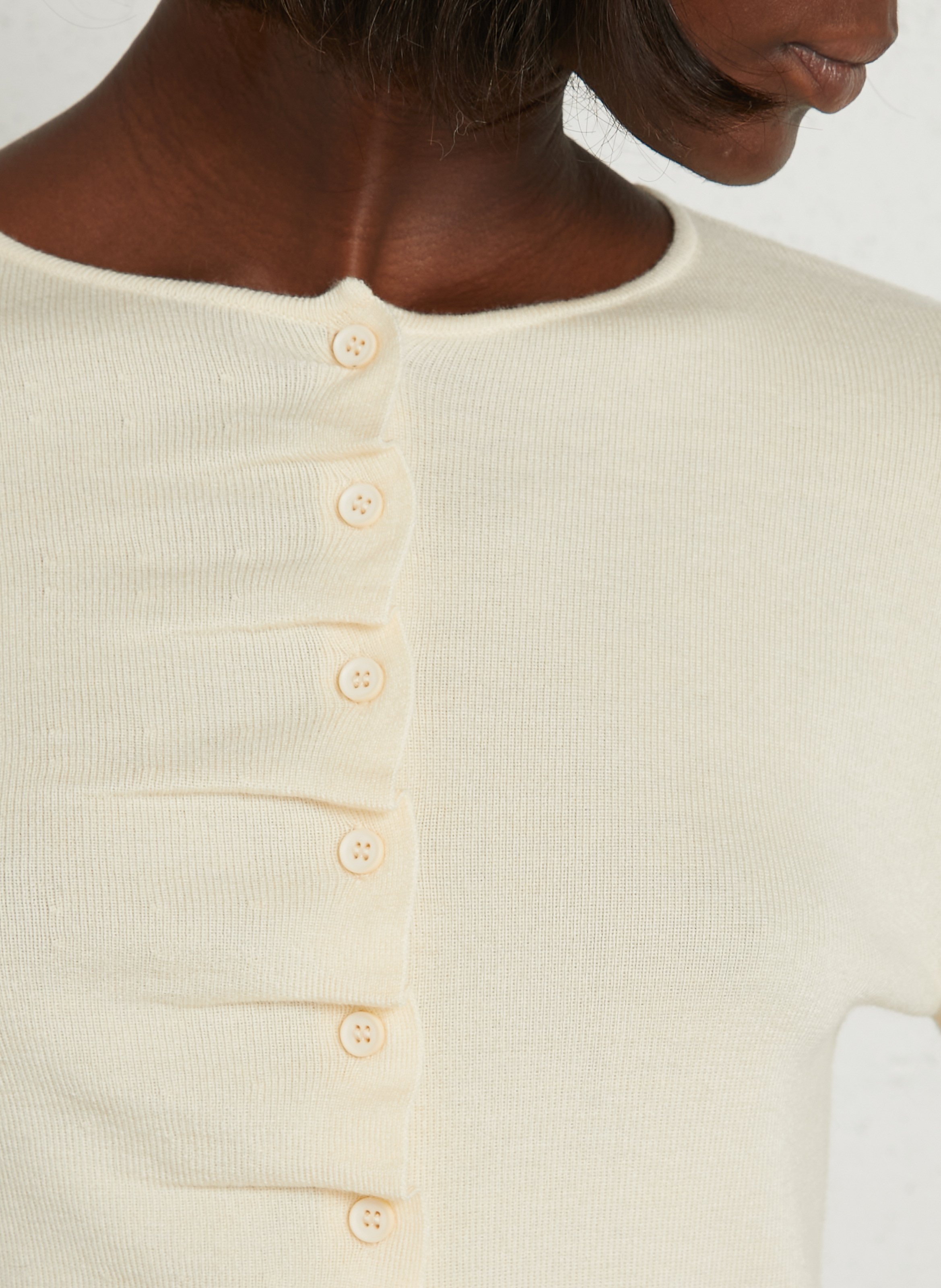 Strickjacke mit Rundhalsausschnitt SUNCOO Weiss