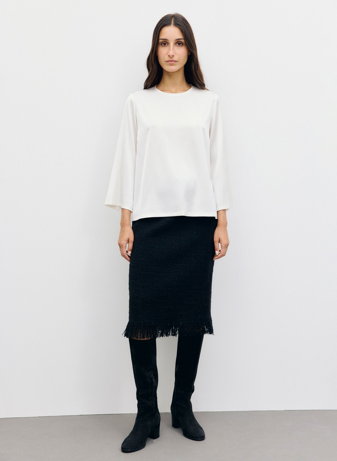 Blouse droite manches 3/4 unie GERARD DAREL Beige