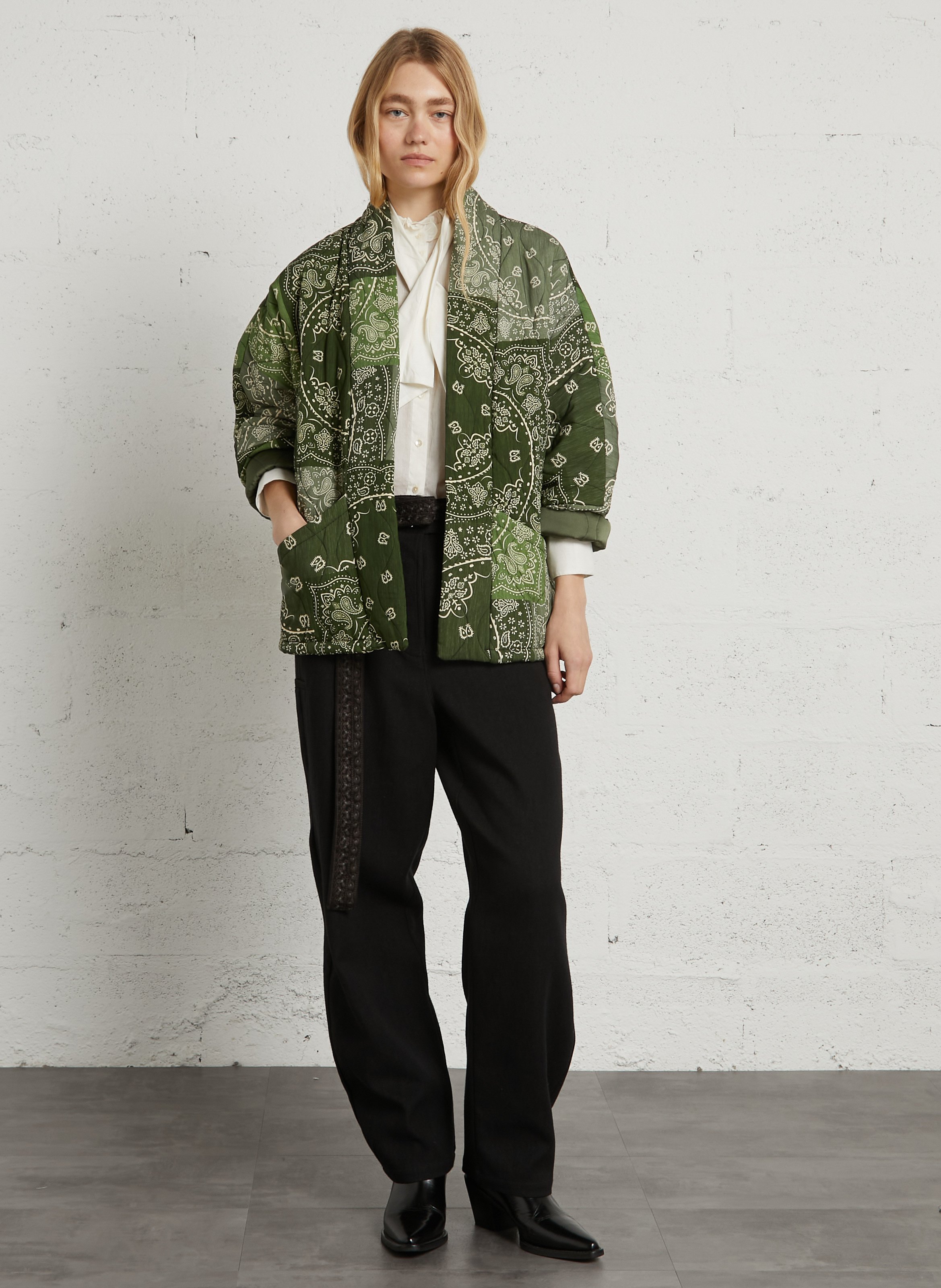 Veste oversize col chale AOKYANOS Kaki