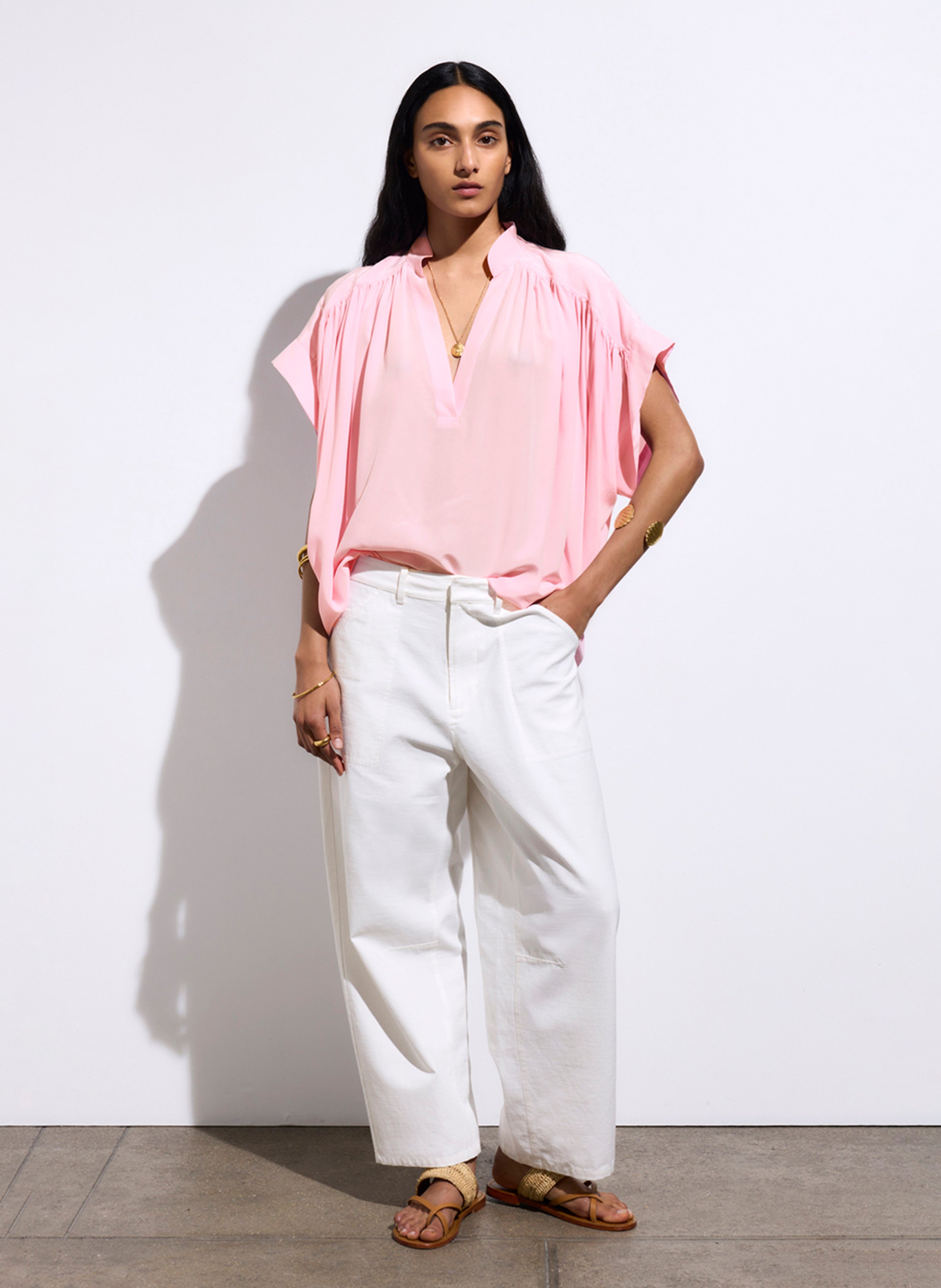 Flowy silk blouse VANESSA BRUNO Pink
