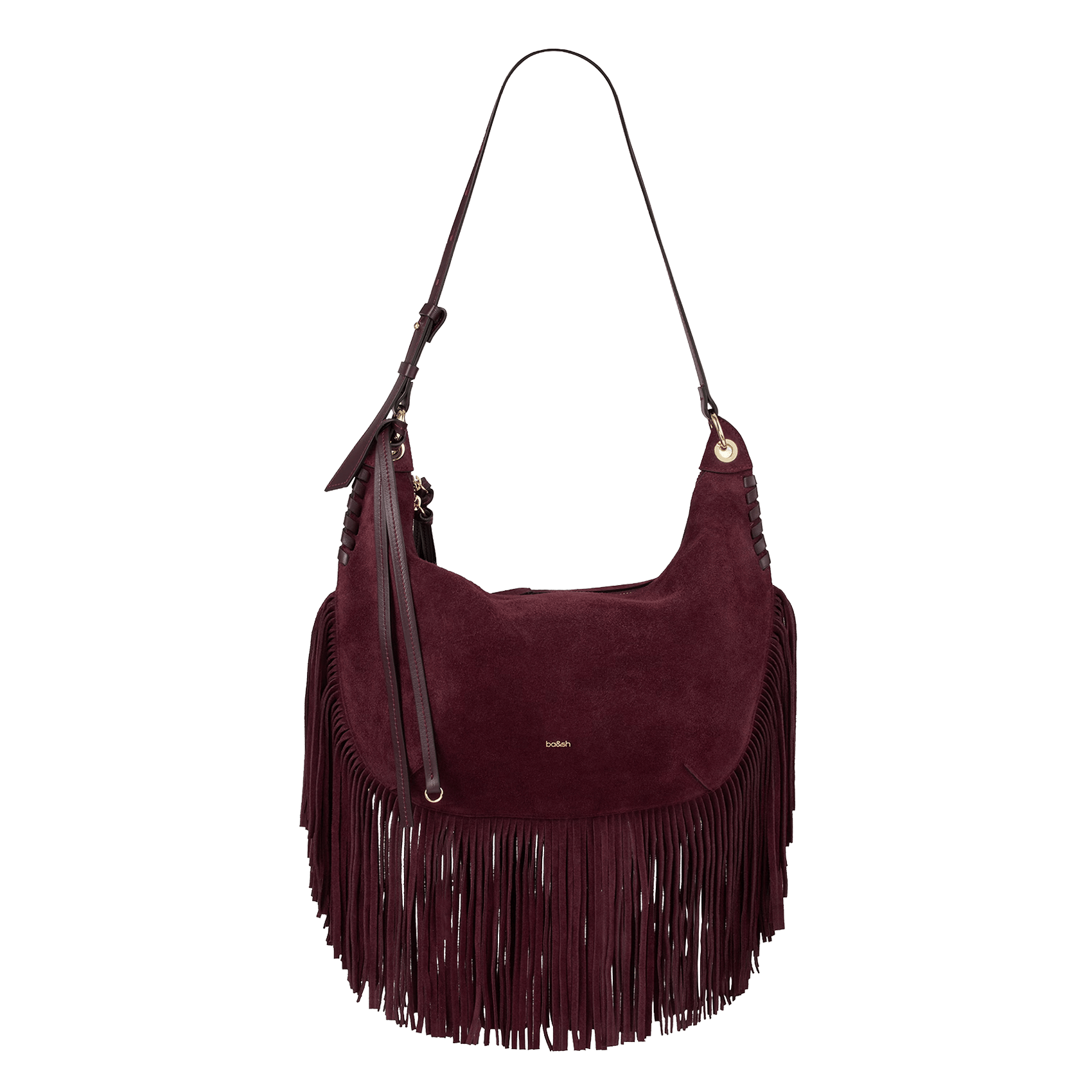 Hobo shoulder bag in leather BA&SH Plums