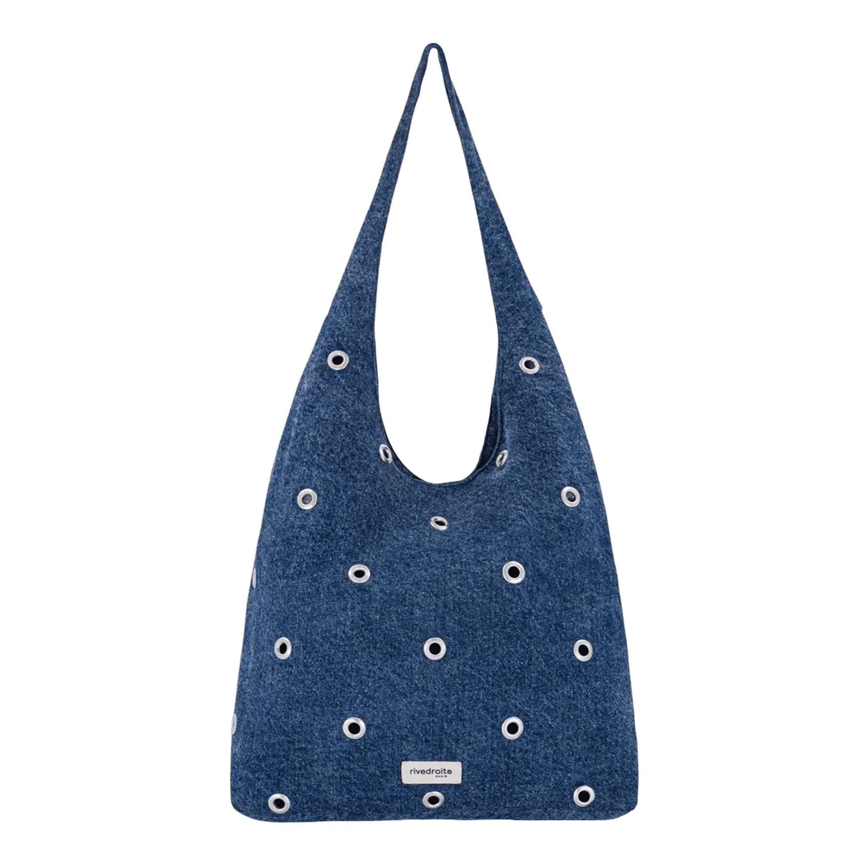 Unifarbene Hobo-Bag mit Ösen RIVEDROITE PARIS Blau