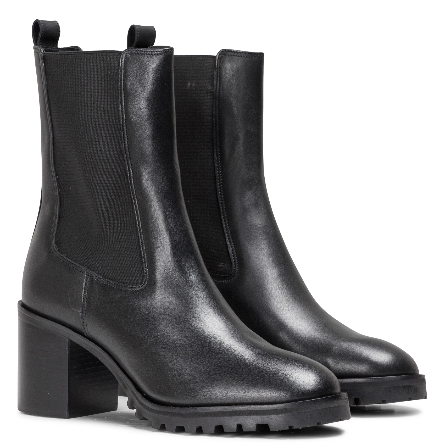 Smooth leather mid-calf boots COSMOPARIS Black