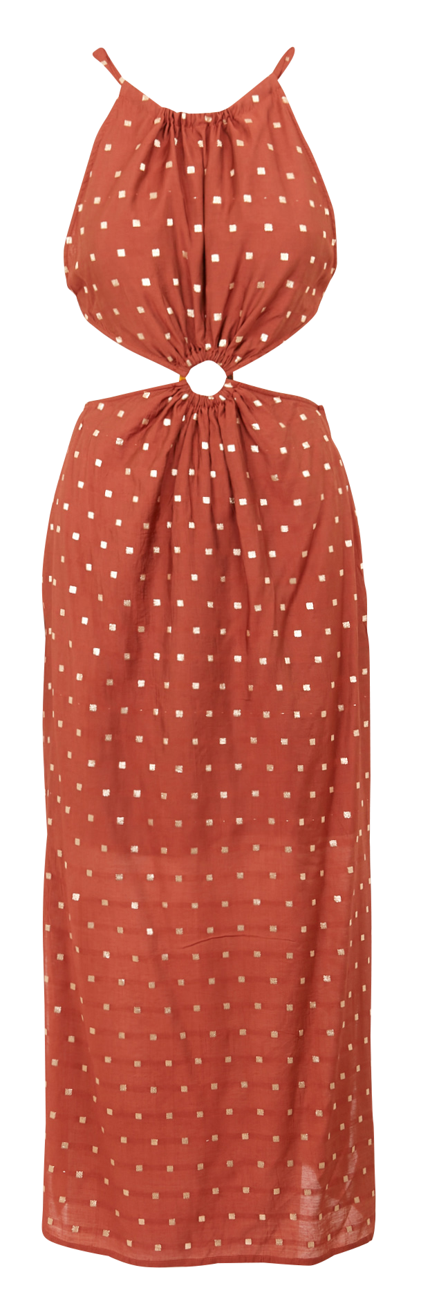 Robe longue dos nu à motifs  SUNDRESS Marron