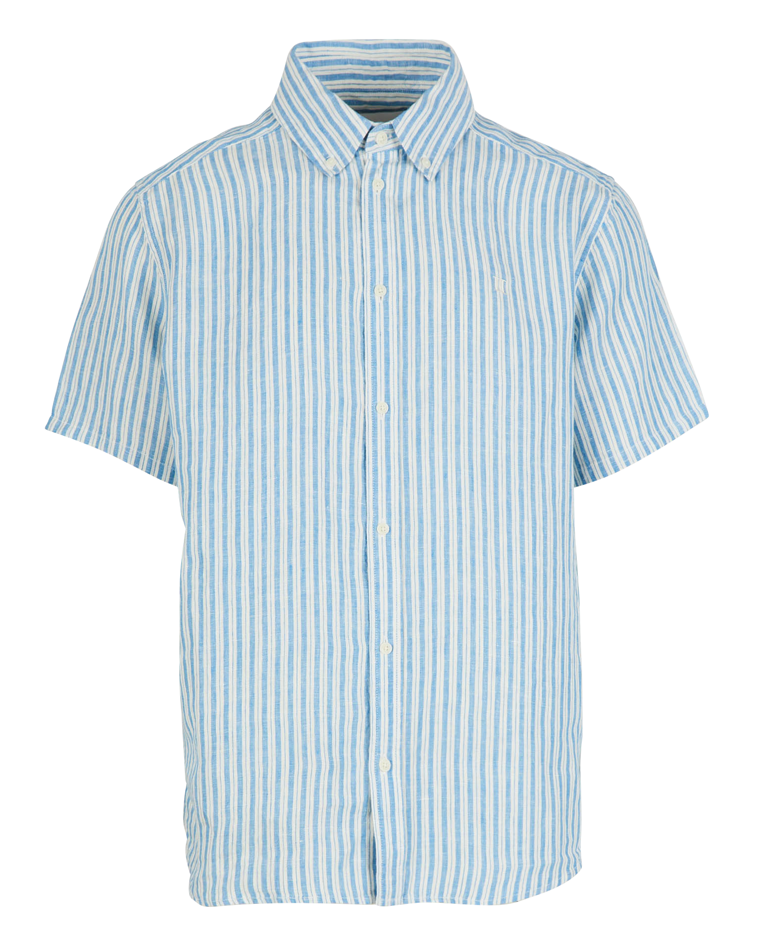 Gestreiftes Leinenhemd, Regular Fit Blau