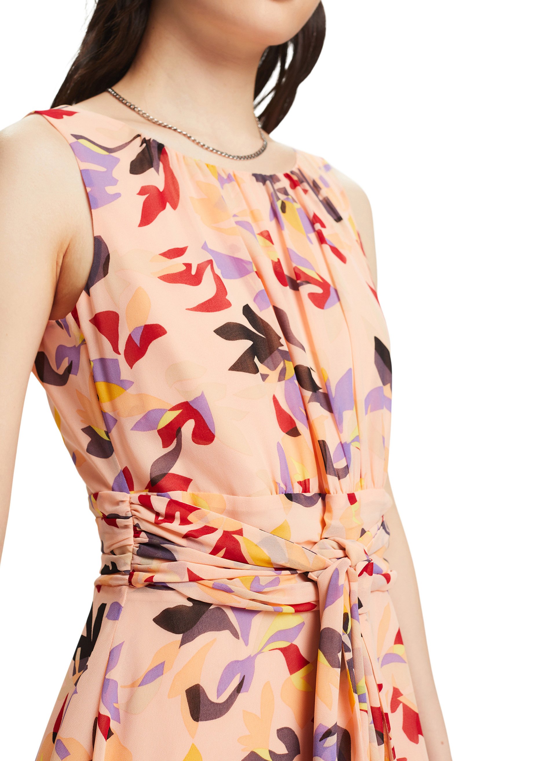 Short fitted printed dress ESPRIT Orange