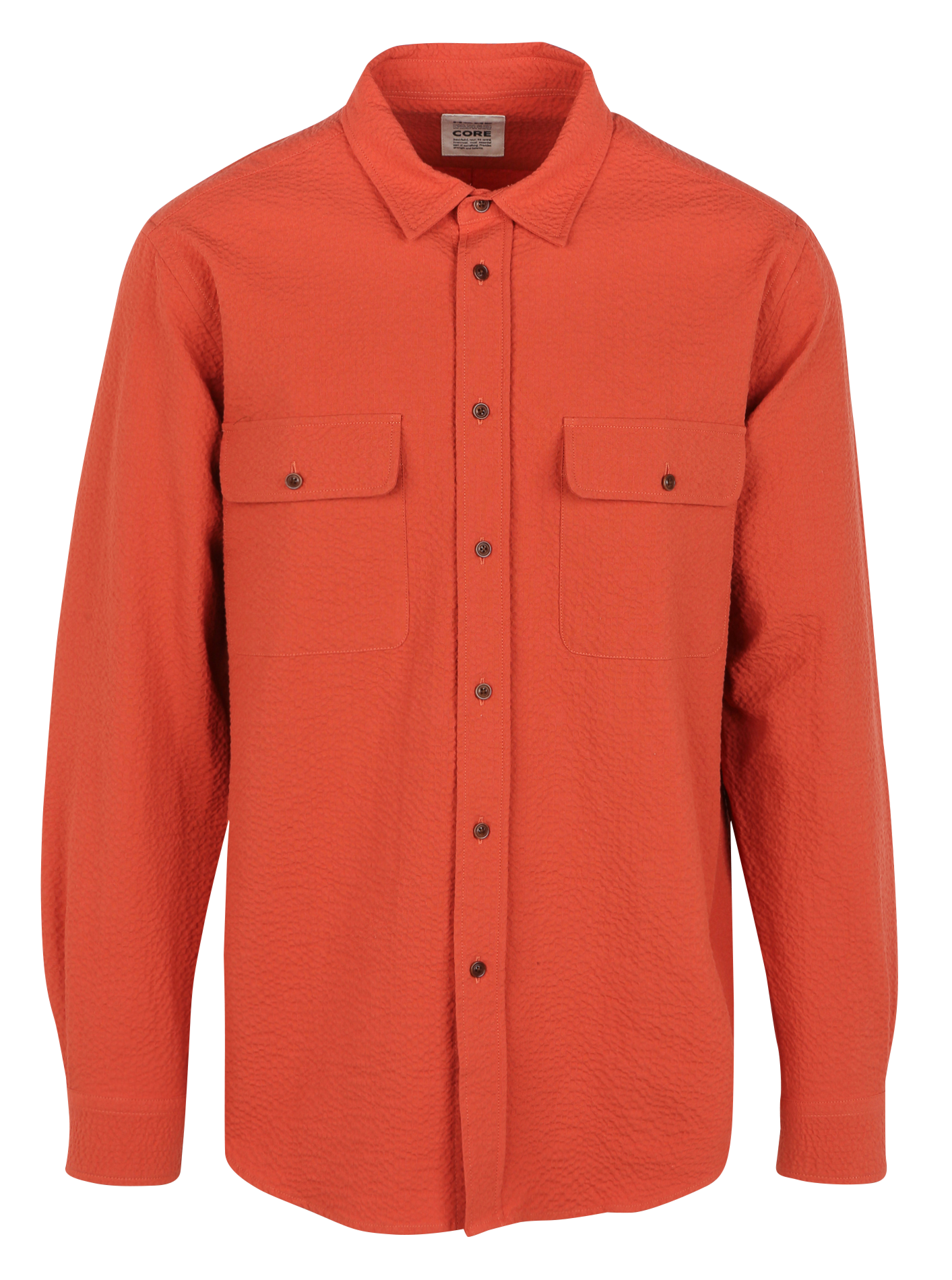 Chemise col classique texturée en coton HOMECORE Orange