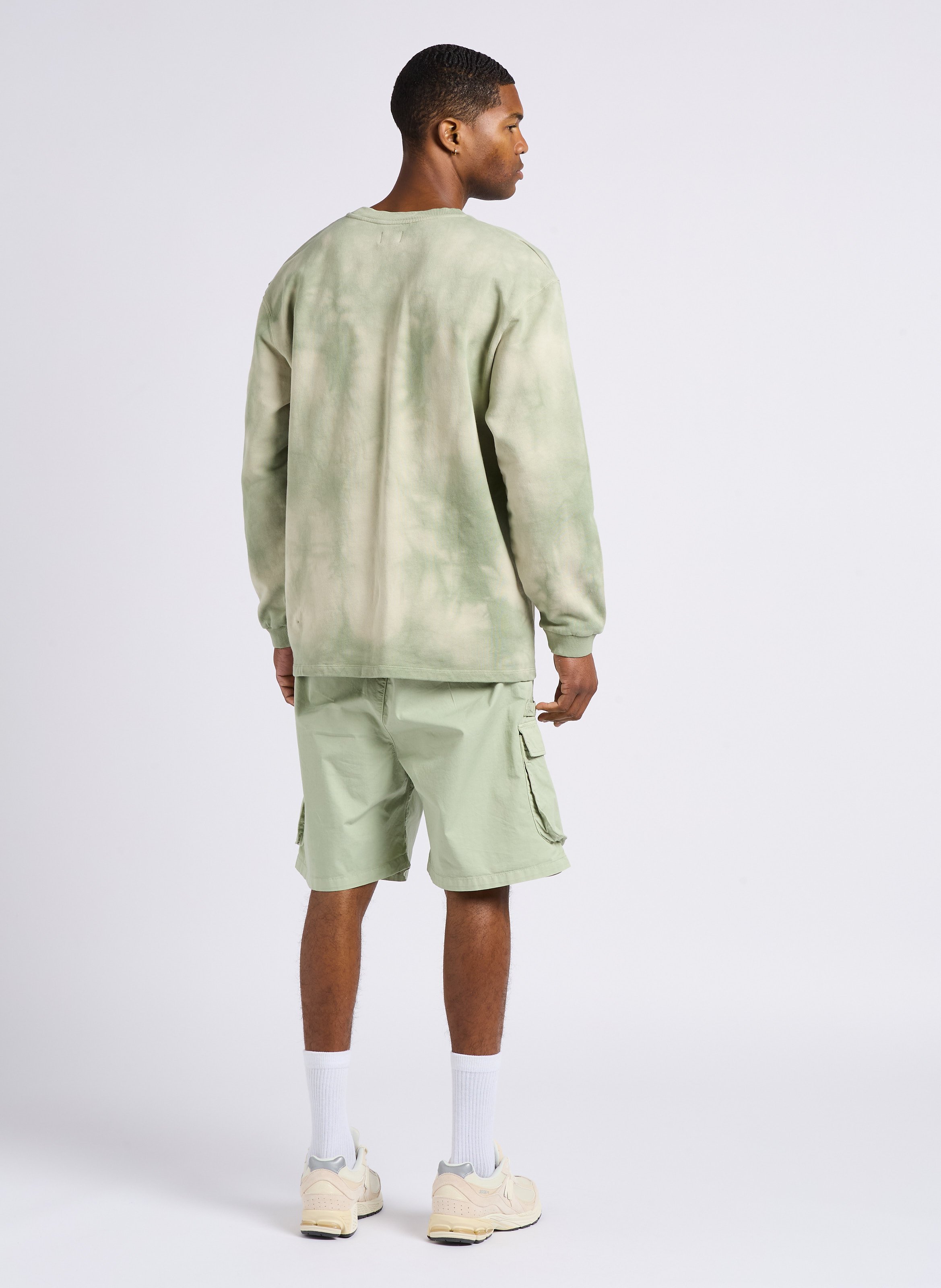 Short cotton twill cargo Beige