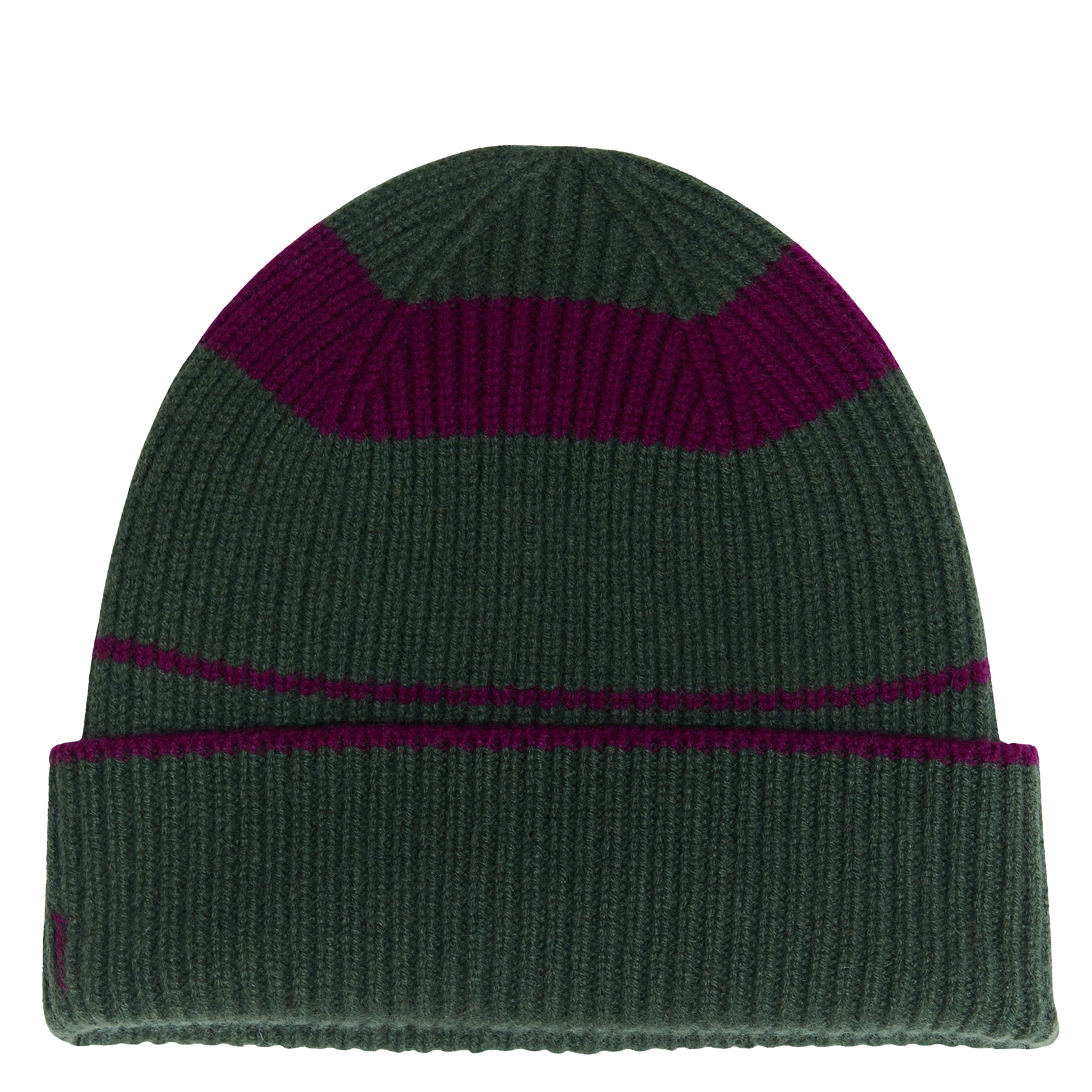 Striped cashmere beanie Khaki