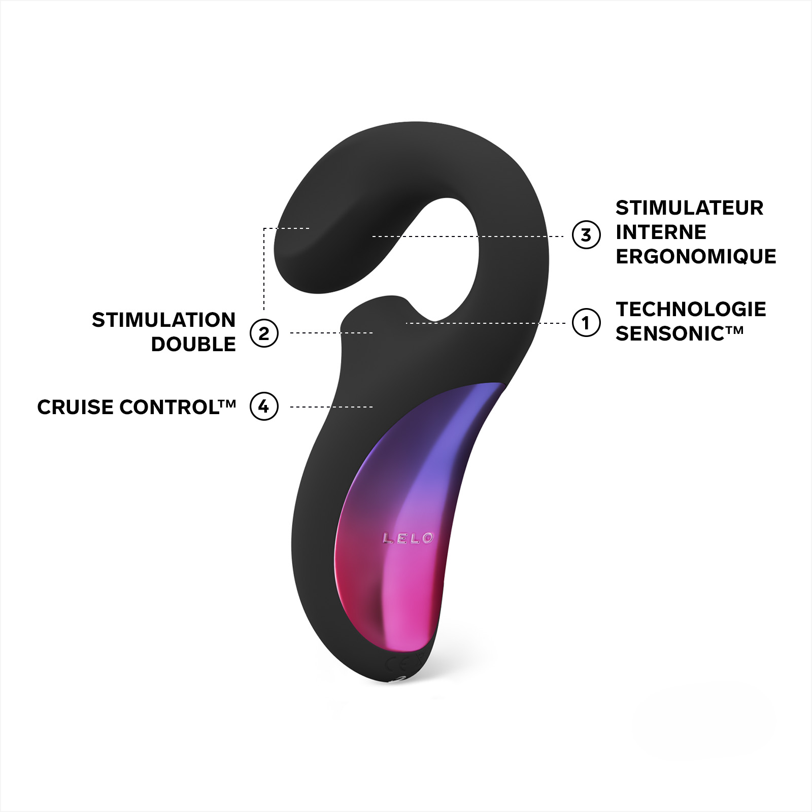 Sonic clitoral stimulator and G-spot vibrator LELO Noir