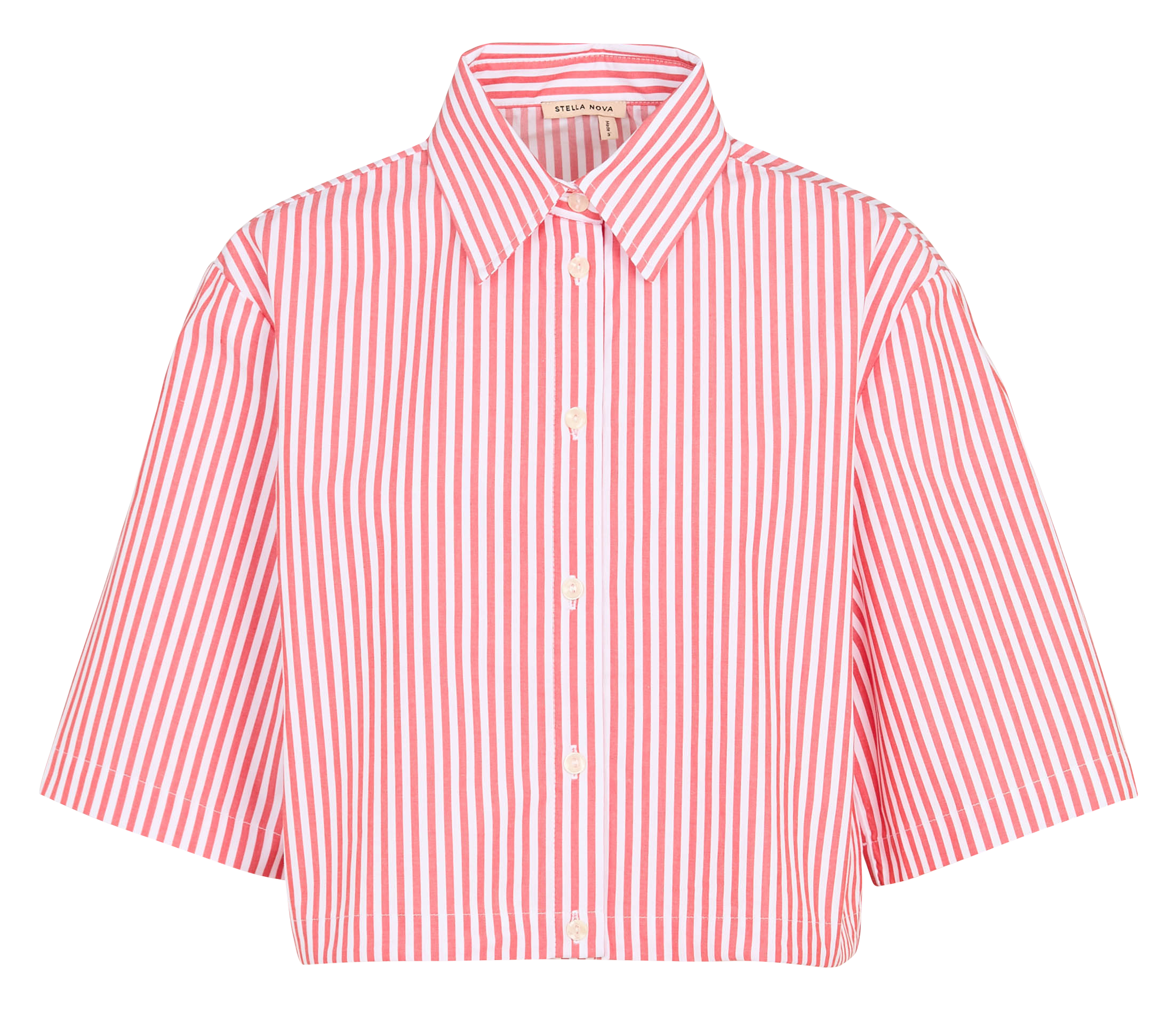 Celena - Oversize-Hemd aus gestreifter Baumwolle STELLA NOVA Rot