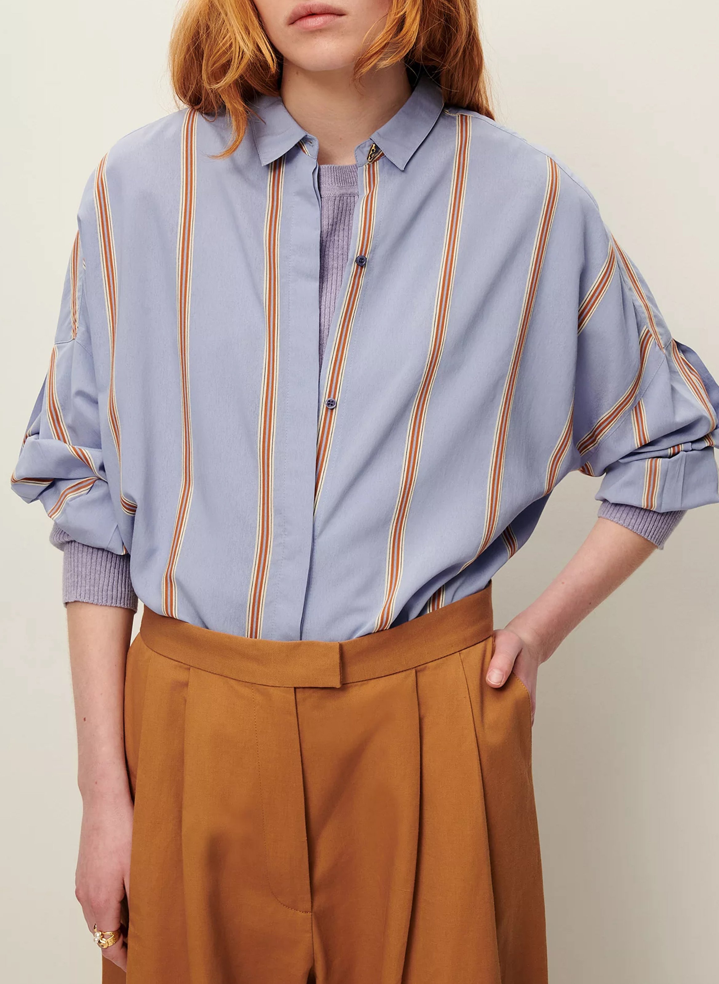 Chemise droite rayée  SESSUN Bleu