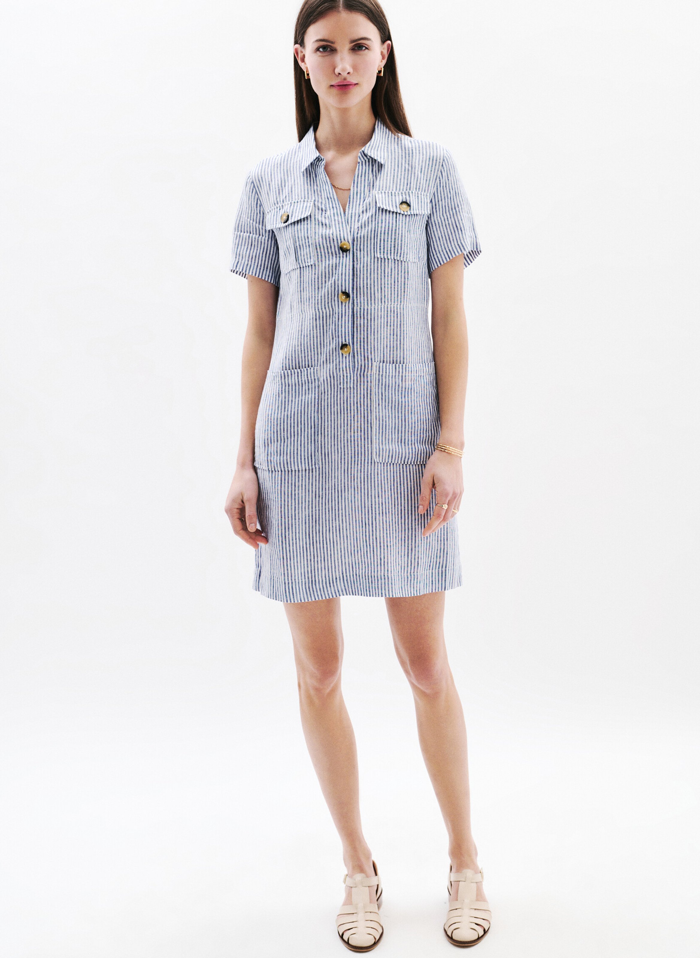 Linen dress CAROLL Blue