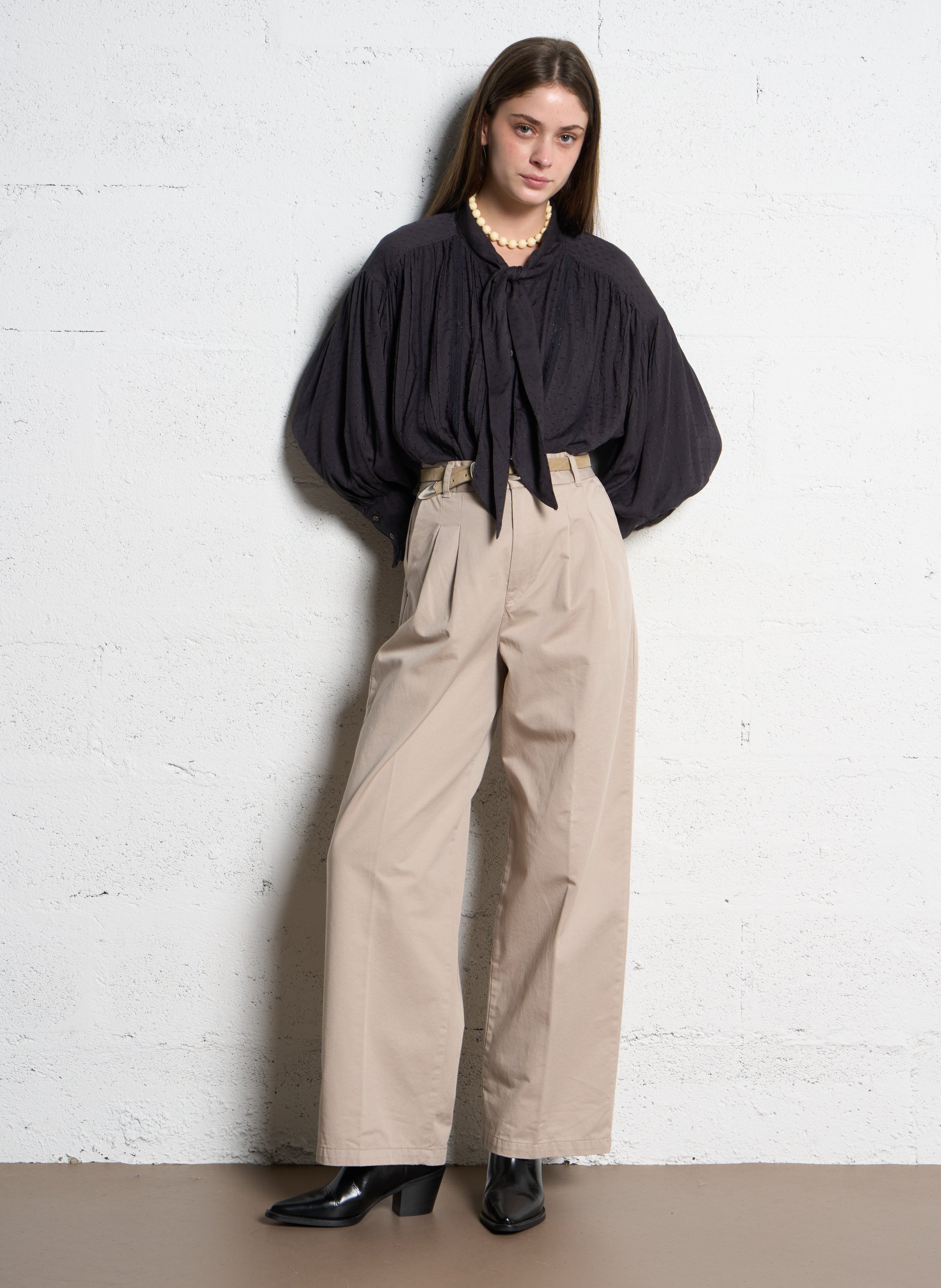 Openwork wool-blend hat MAISON HOTEL Black