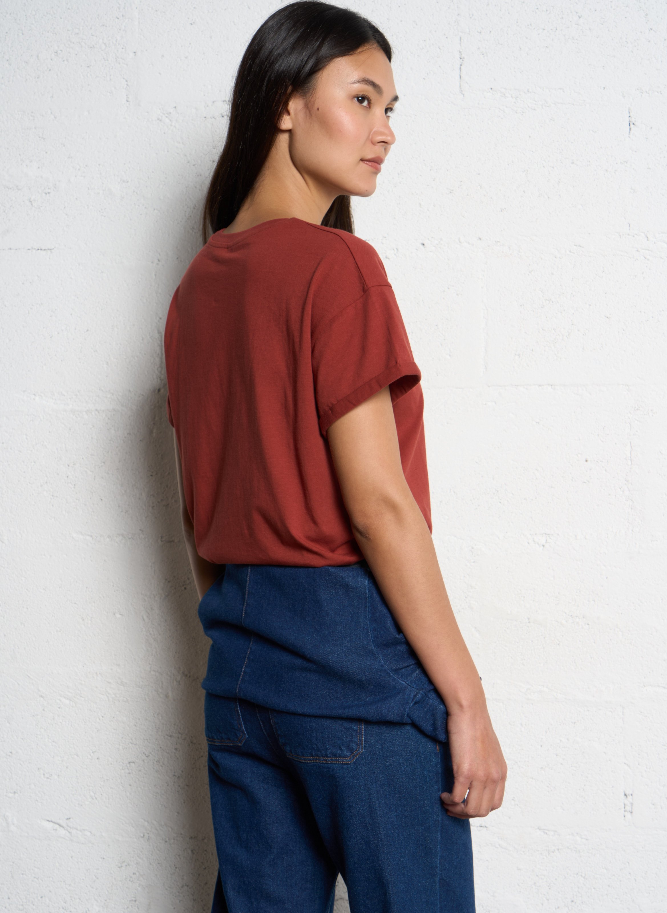 Straight cotton T-shirt I CODE Red