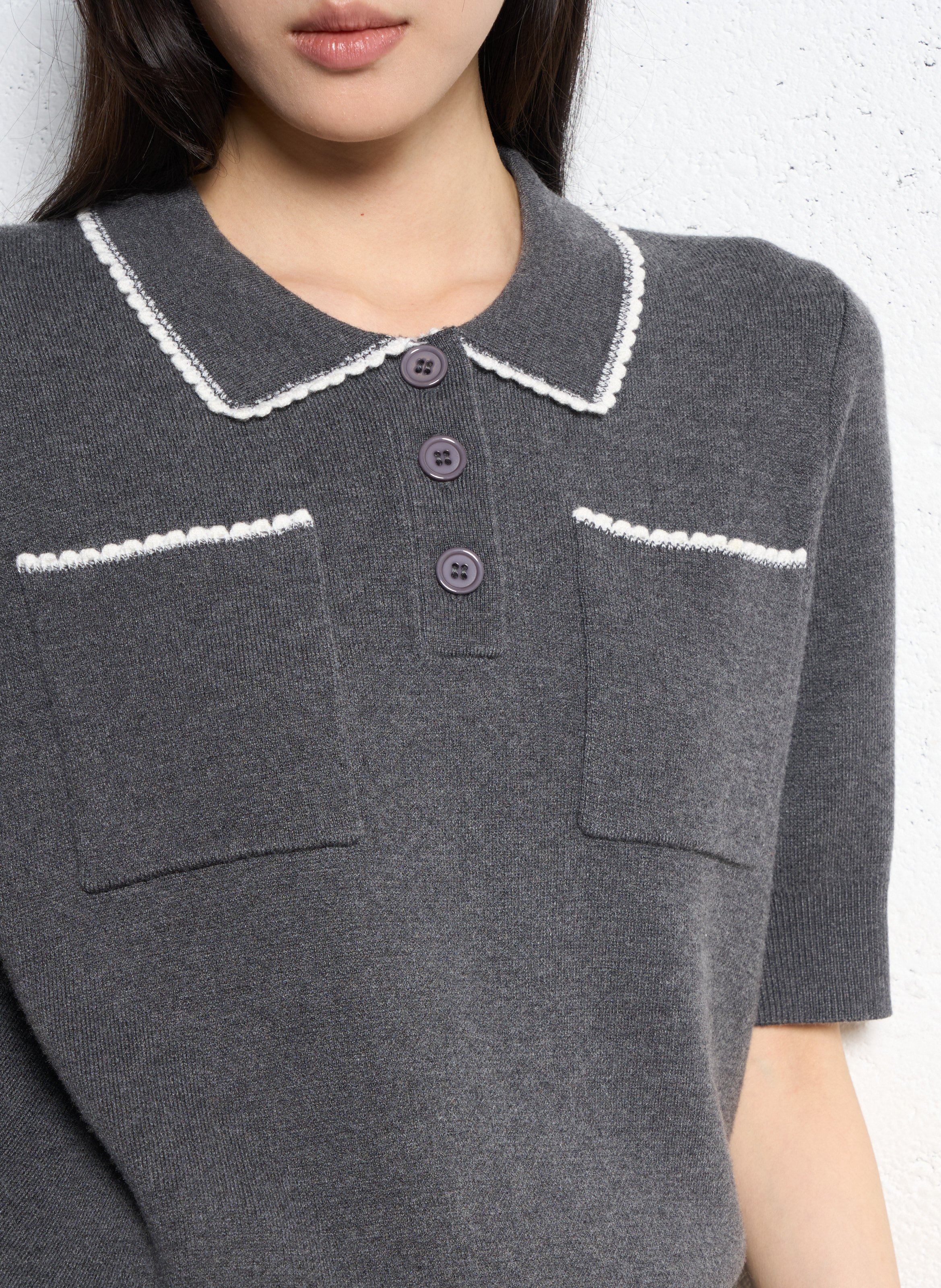 Pull col classqiue  SUNCOO Noir