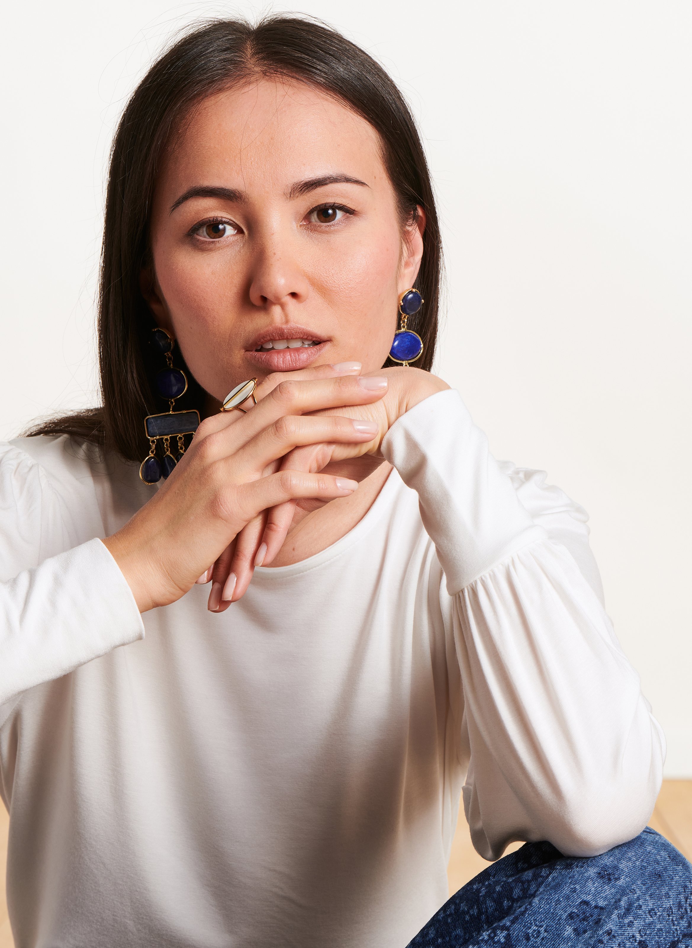 Bead-embroidered dress LA FEE MARABOUTEE White