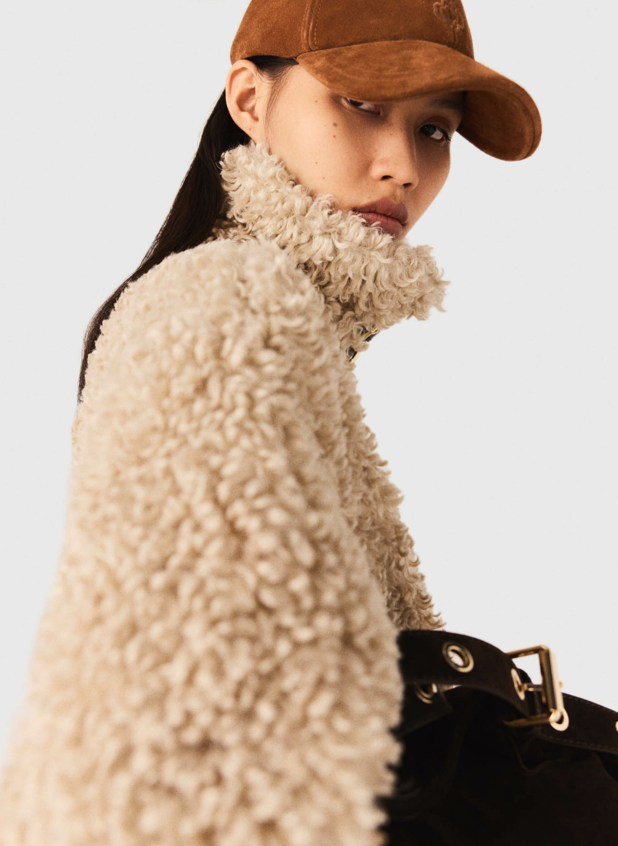 Veste oversize col montant MAJE Marron