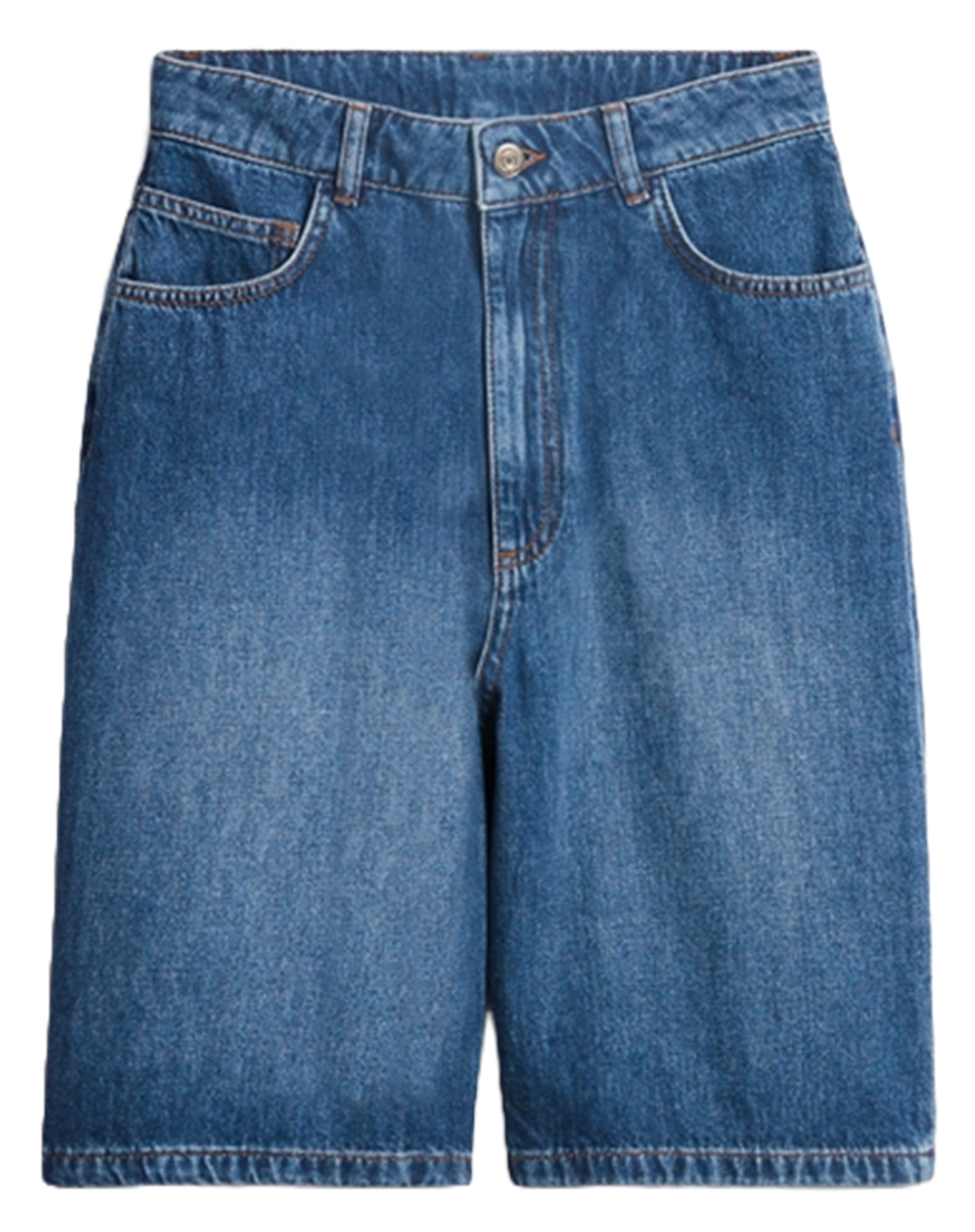 Bermuda taille haute droit en denim VANESSA BRUNO Bleu