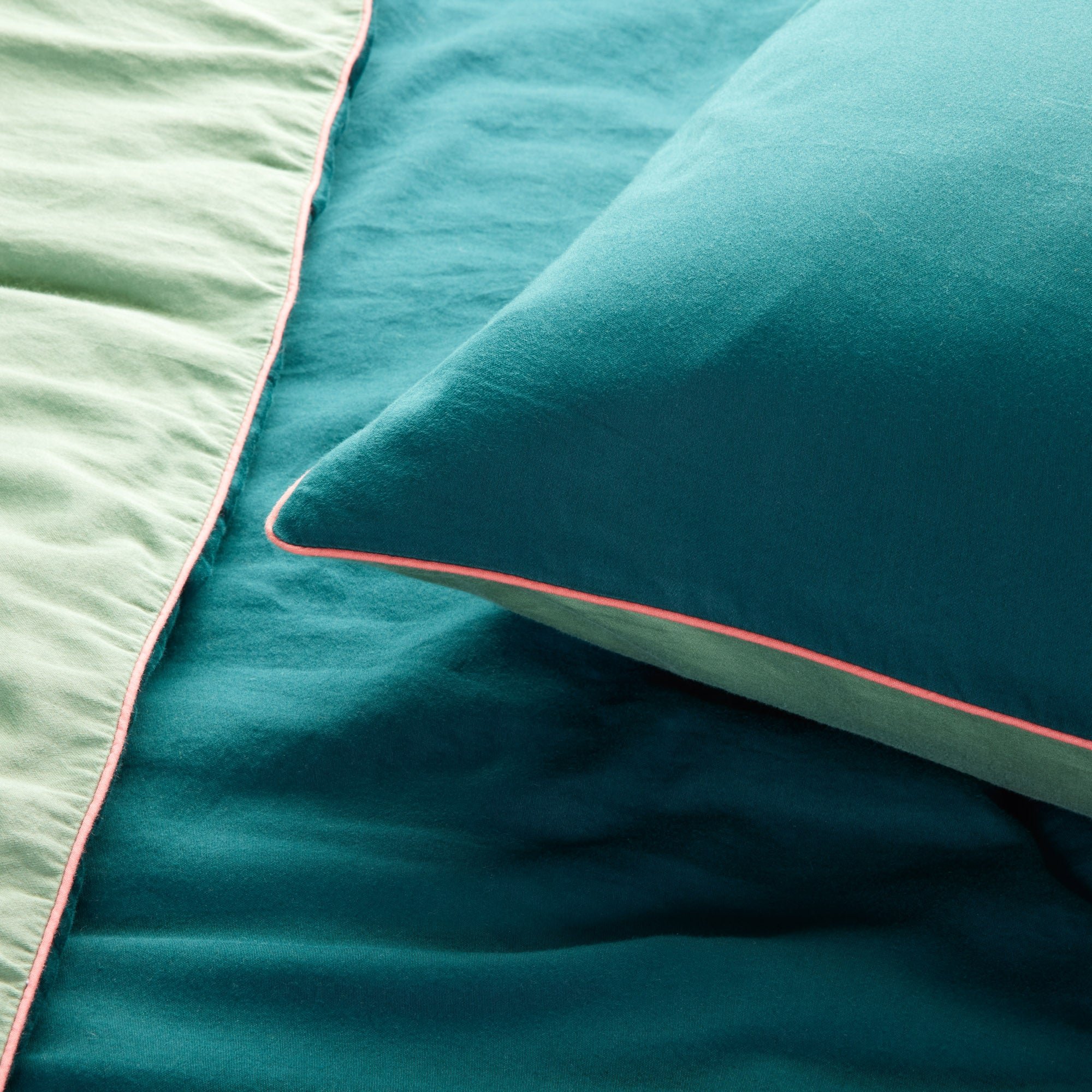 Set of 2 cotton pillowcases MADURA Green