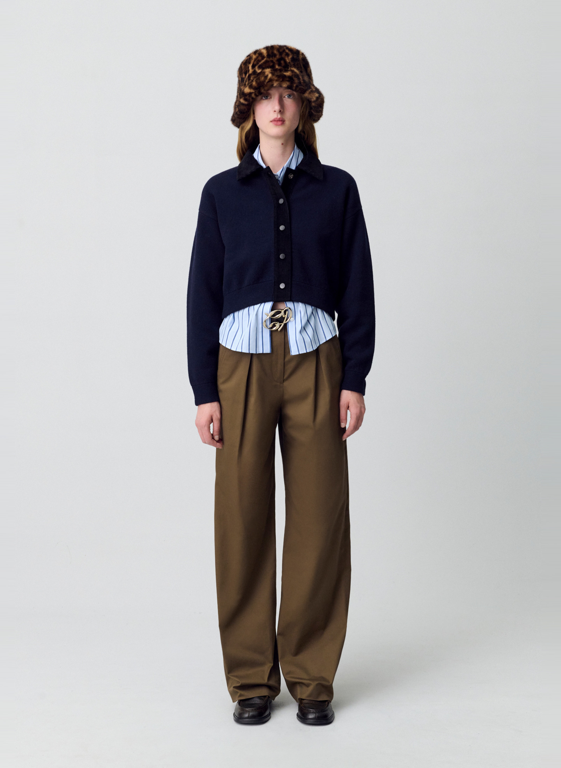 Cotton-blend bucket hat CLAUDIE PIERLOT Khaki