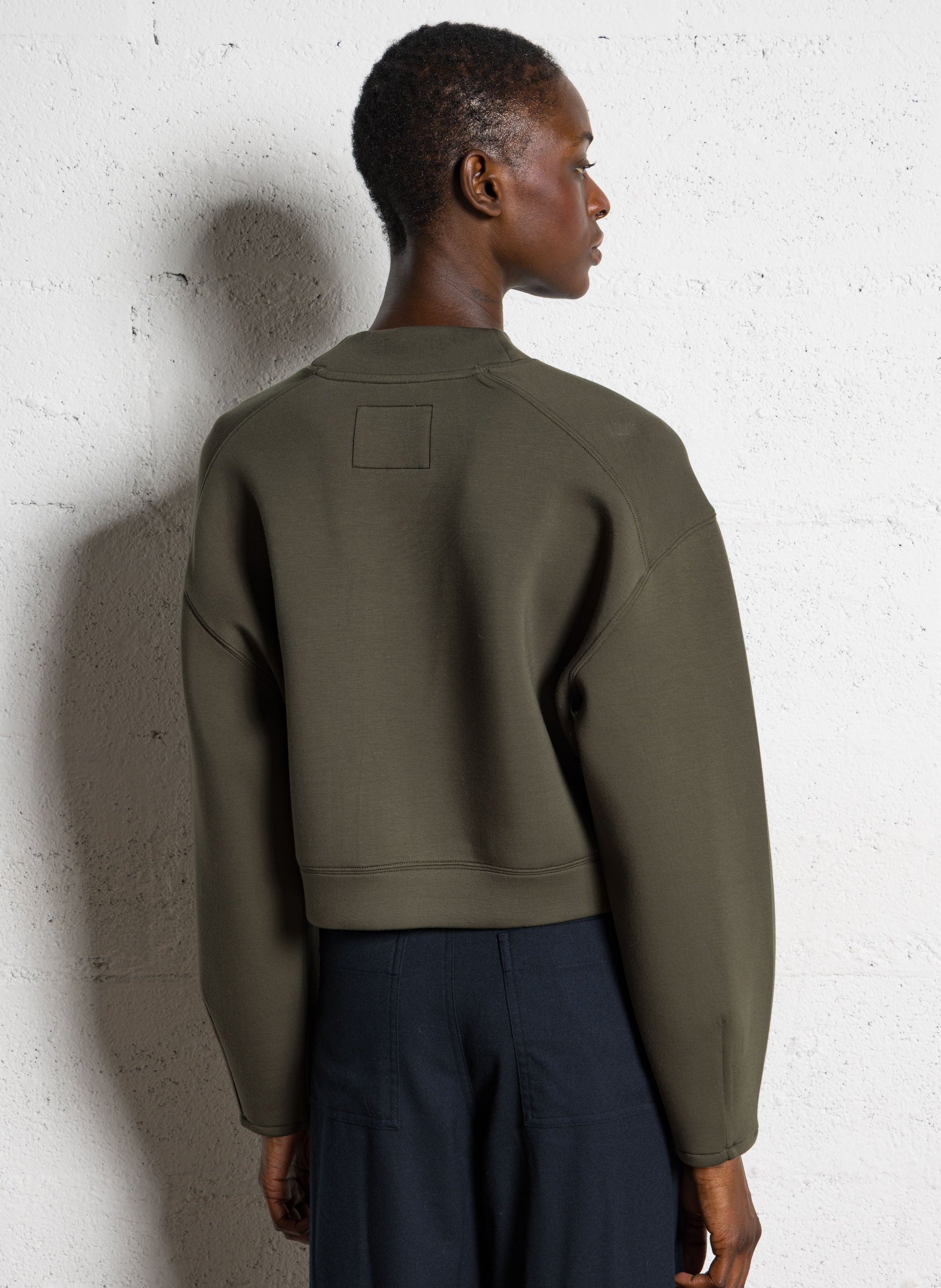 Korte effen coltrui met ronde hals BELLEROSE Bruin