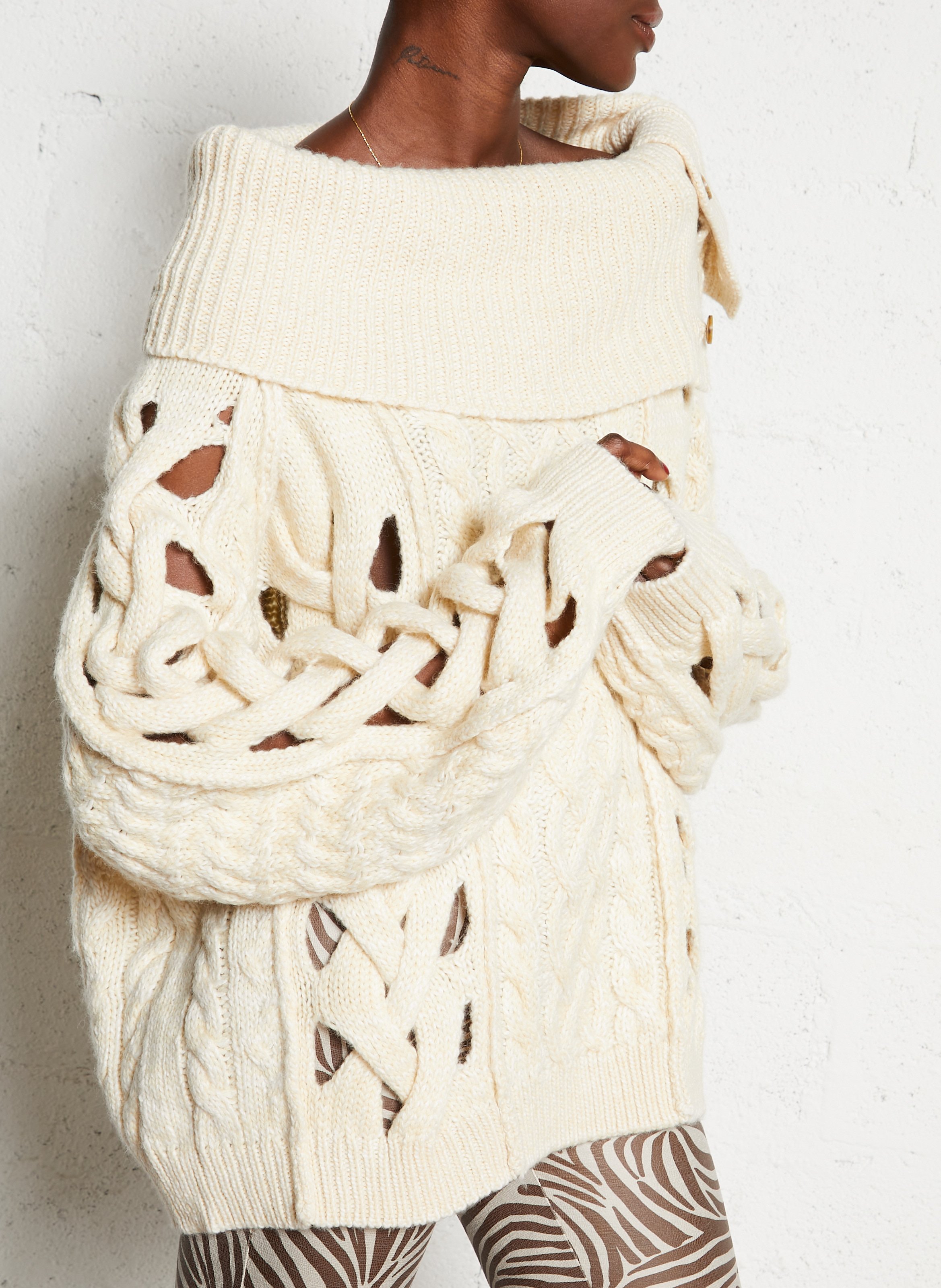 Pull oversize en maille MES DEMOISELLES Beige