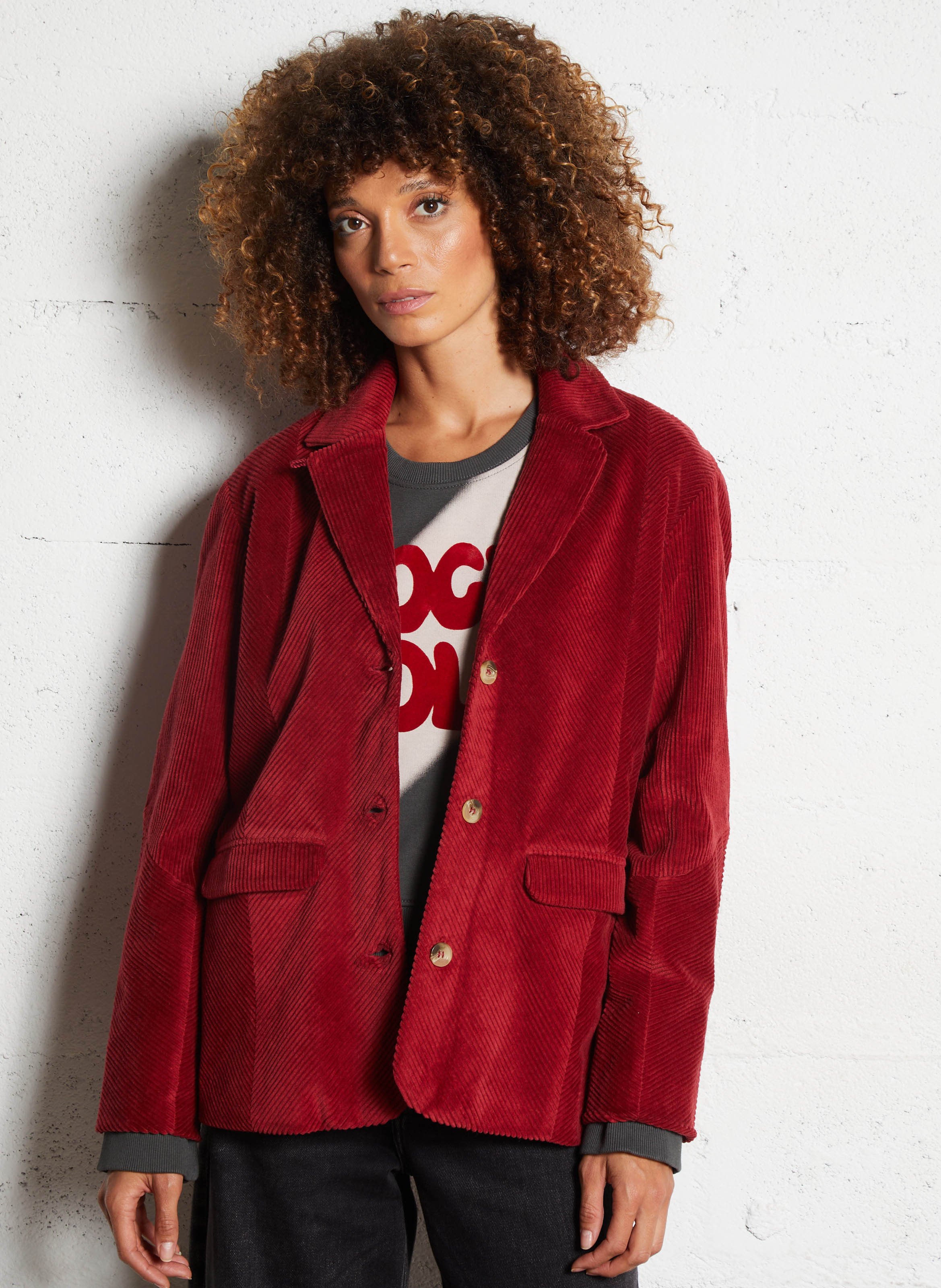 Blazer van corduroy LEON & HARPER Roze