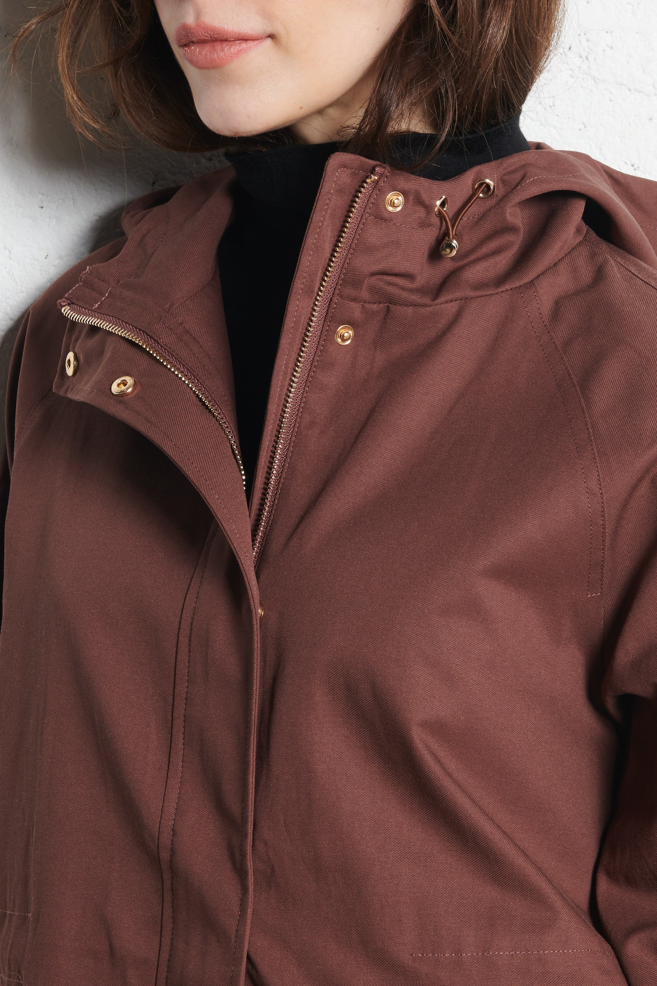 Hooded cotton blazer MAISON 123 Brown