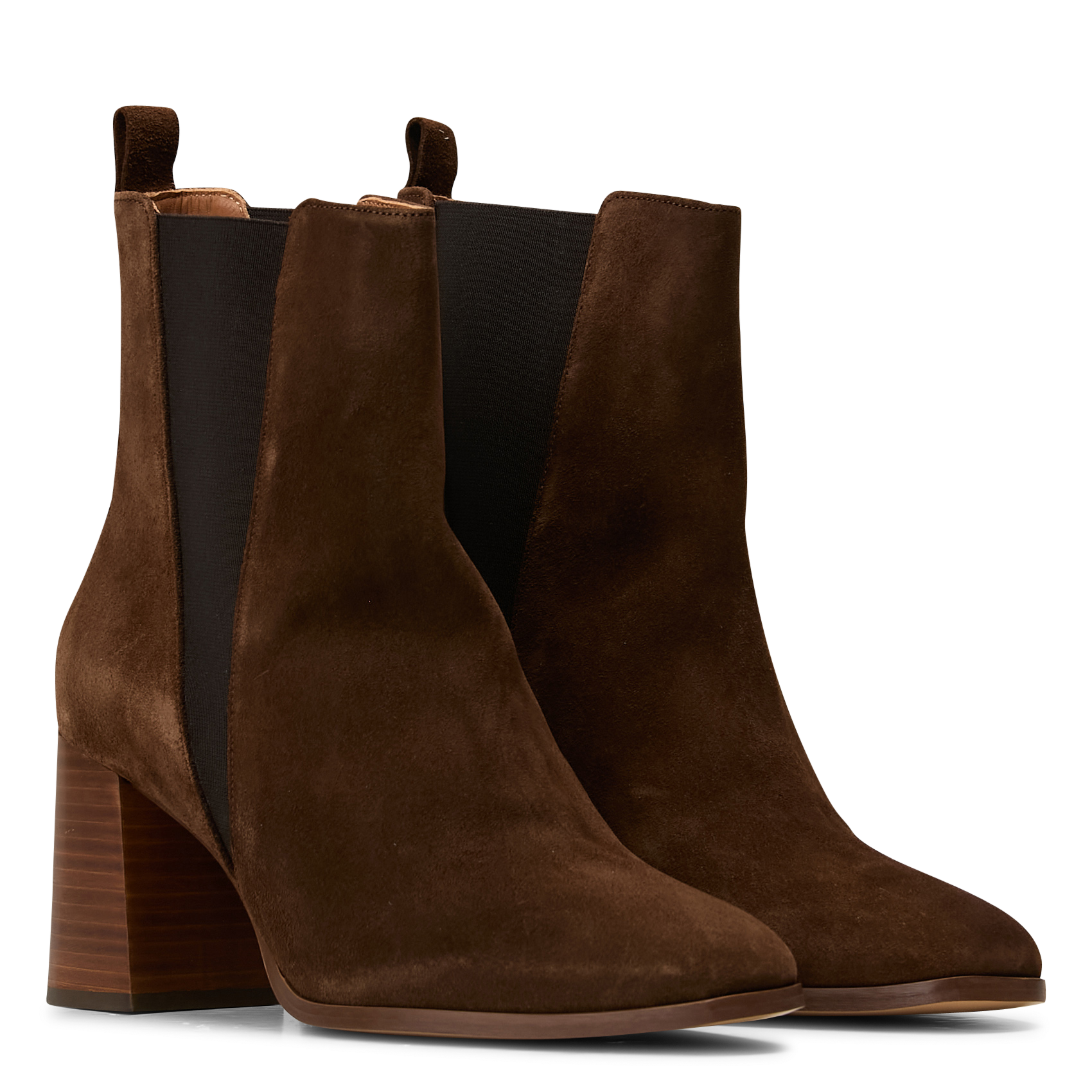 Effen leren enkellaarzen met textuur MAISON TOUFET Bruin