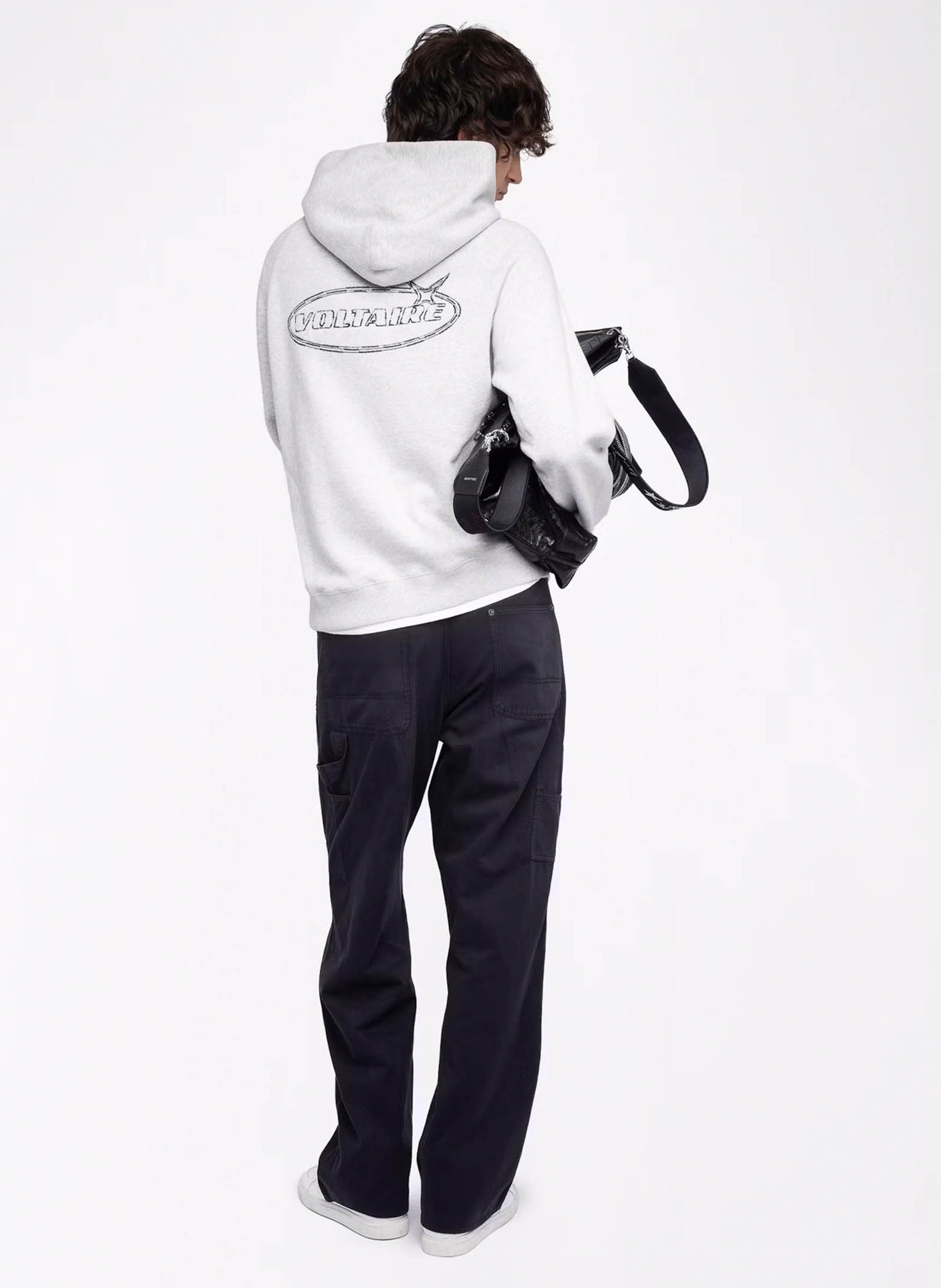 Gerade geschnittenes Kapuzensweatshirt aus Baumwolle ZADIG&VOLTAIRE Grau