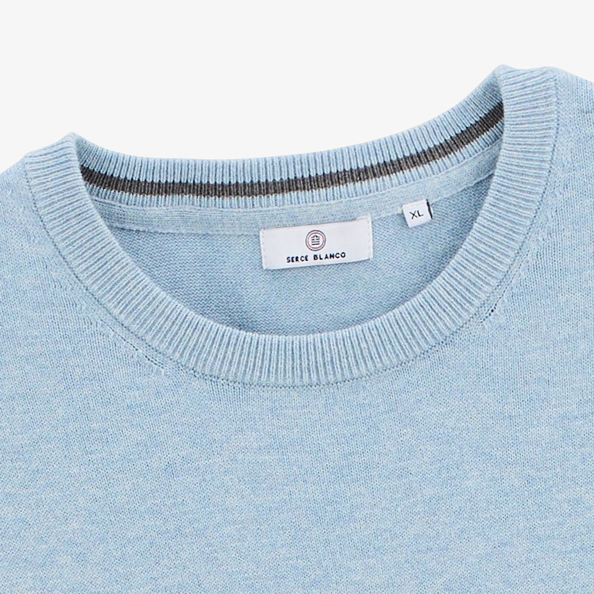 Sweater with plain round neckline SERGE BLANCO Blue
